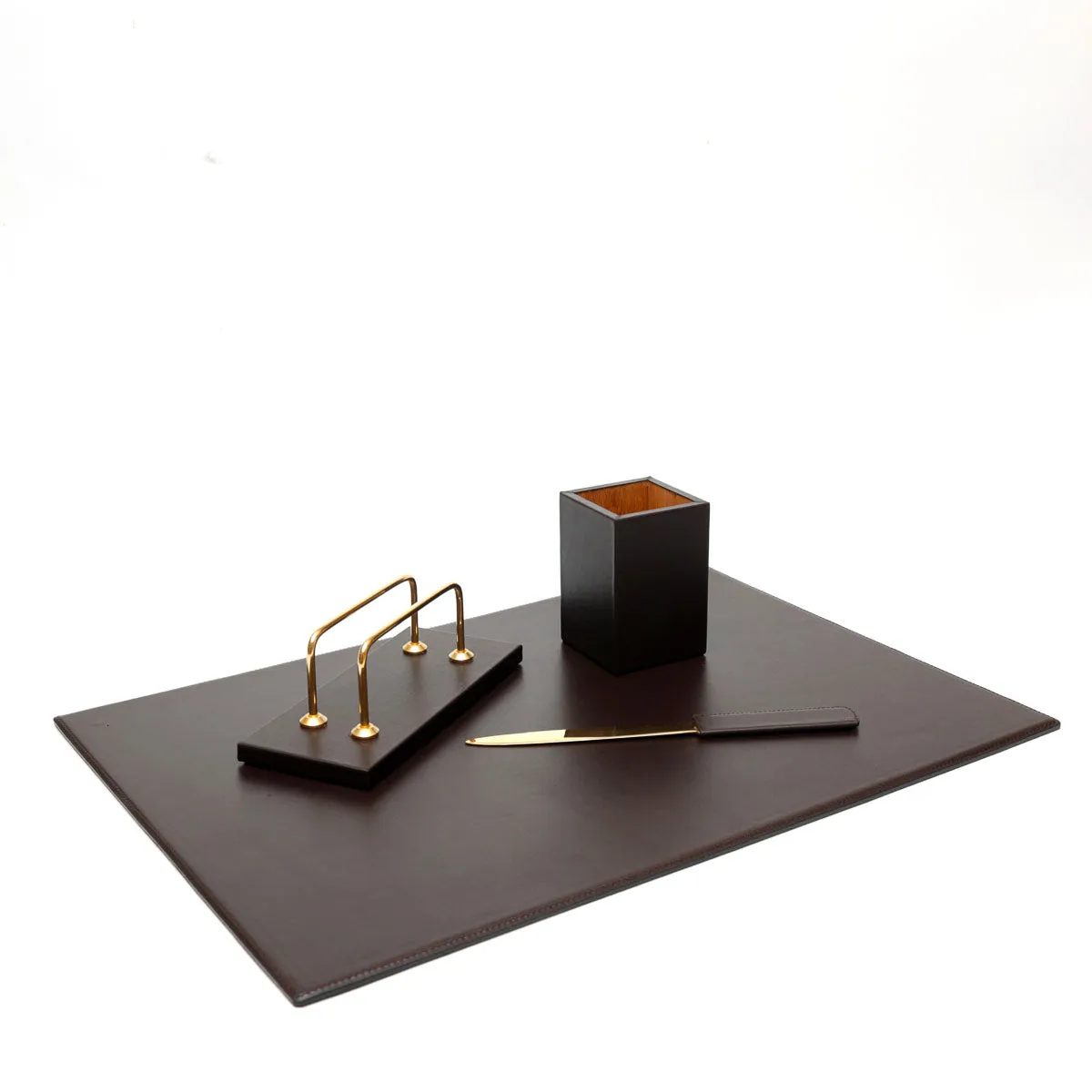 Porta Lettere in Pelle Cioccolato
