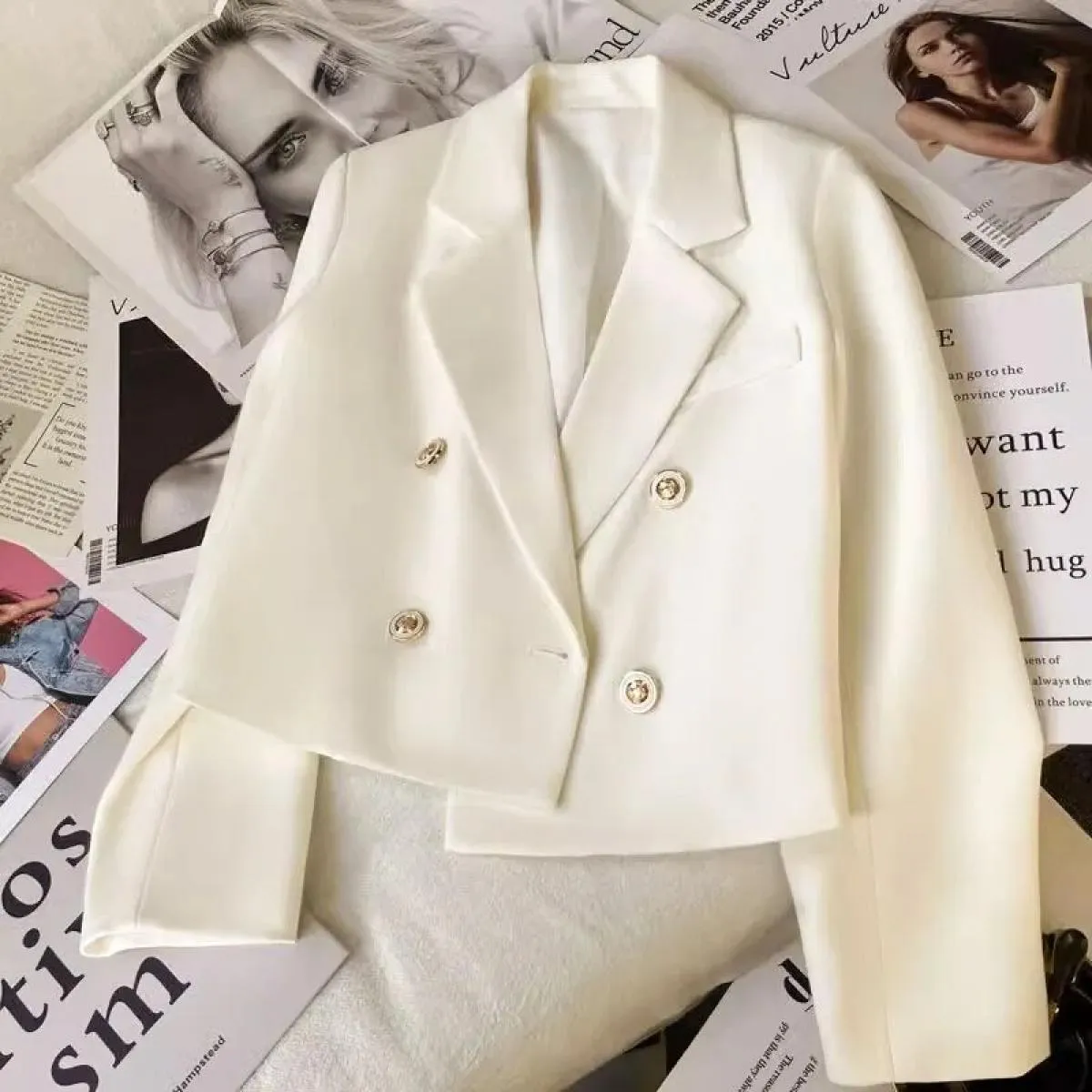 Primavera Autunno Inverno Moda Donna Blazer Stile Office Blazer corto Donna Giacca da uomo a maniche lunghe da strada