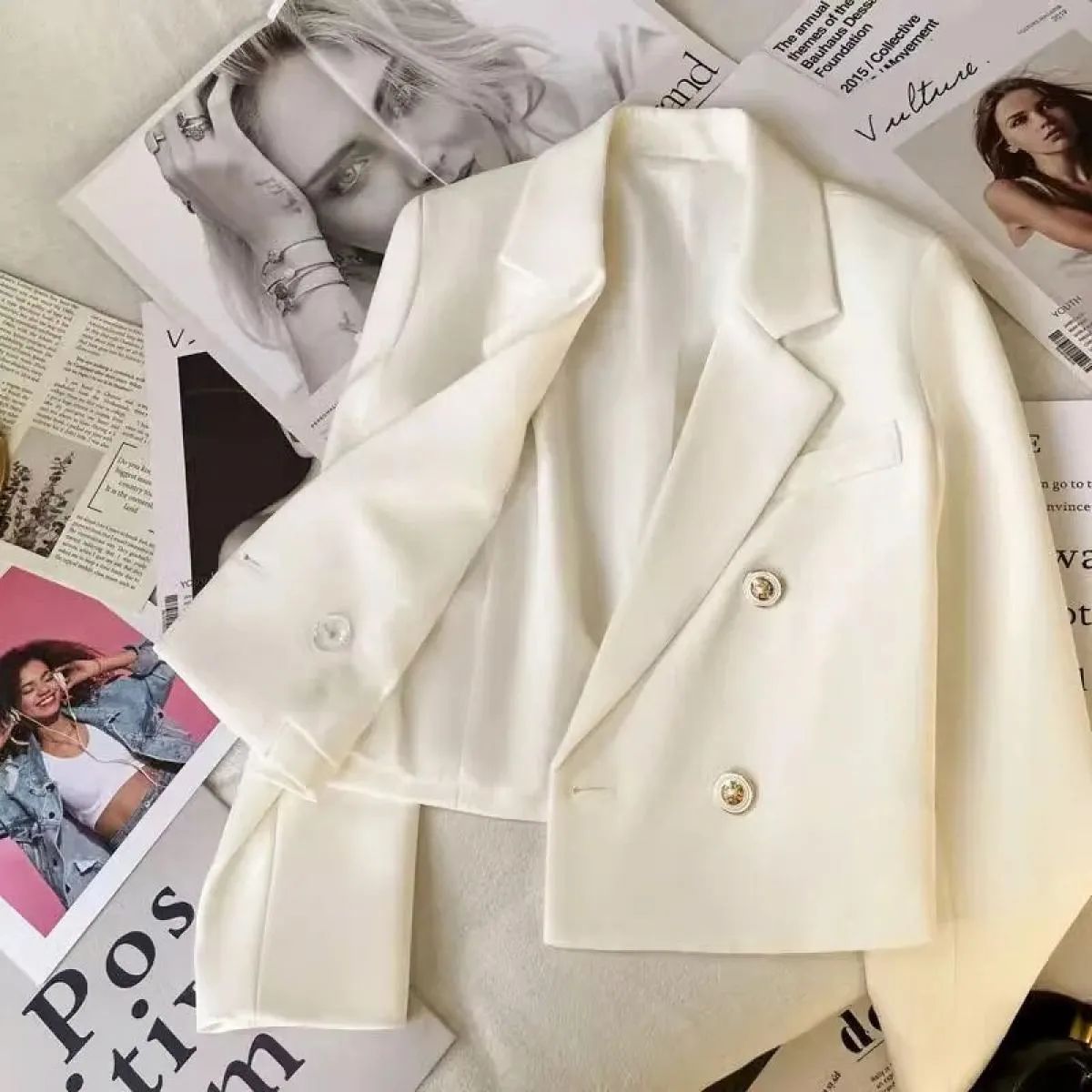 Primavera Autunno Inverno Moda Donna Blazer Stile Office Blazer corto Donna Giacca da uomo a maniche lunghe da strada