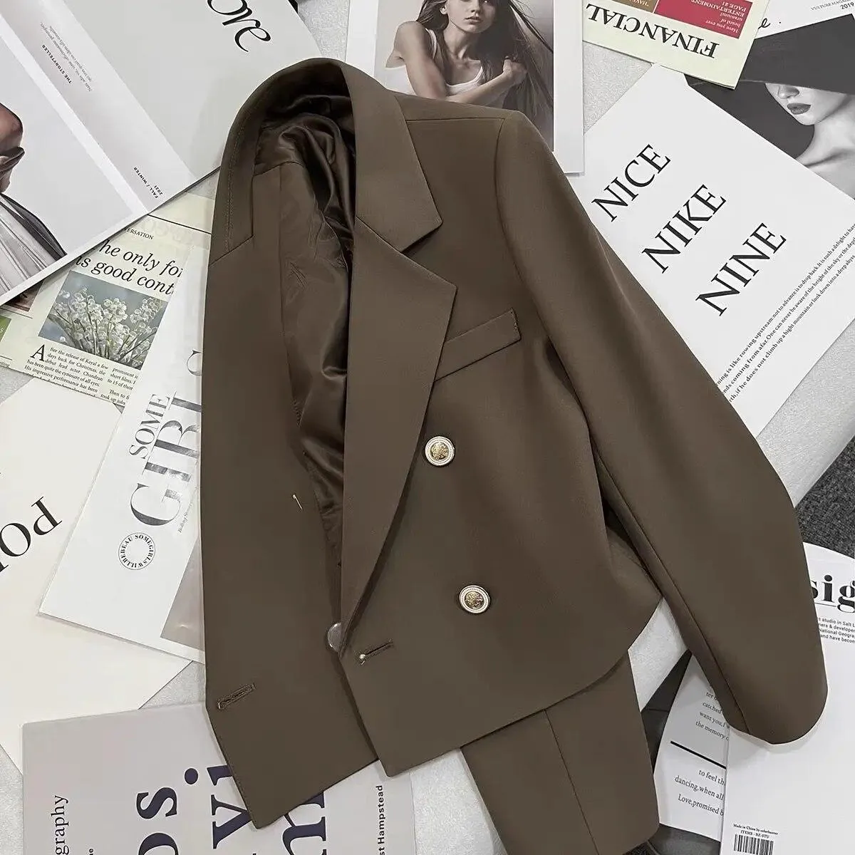 Primavera Autunno Inverno Moda Donna Blazer Stile Office Blazer corto Donna Giacca da uomo a maniche lunghe da strada