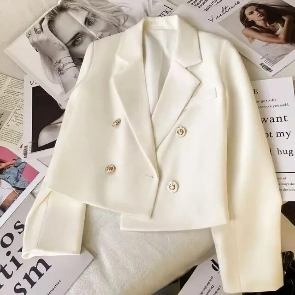 Primavera Autunno Inverno Moda Donna Blazer Stile Office Blazer corto Donna Giacca da uomo a maniche lunghe da strada