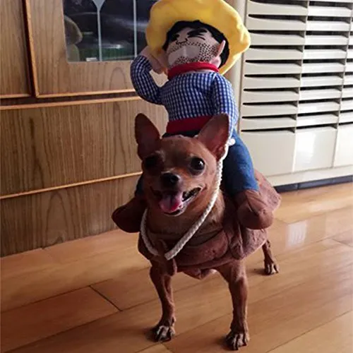 PROtastic divertente costume per cani, con cowboy a cavallo del cane, per Halloween