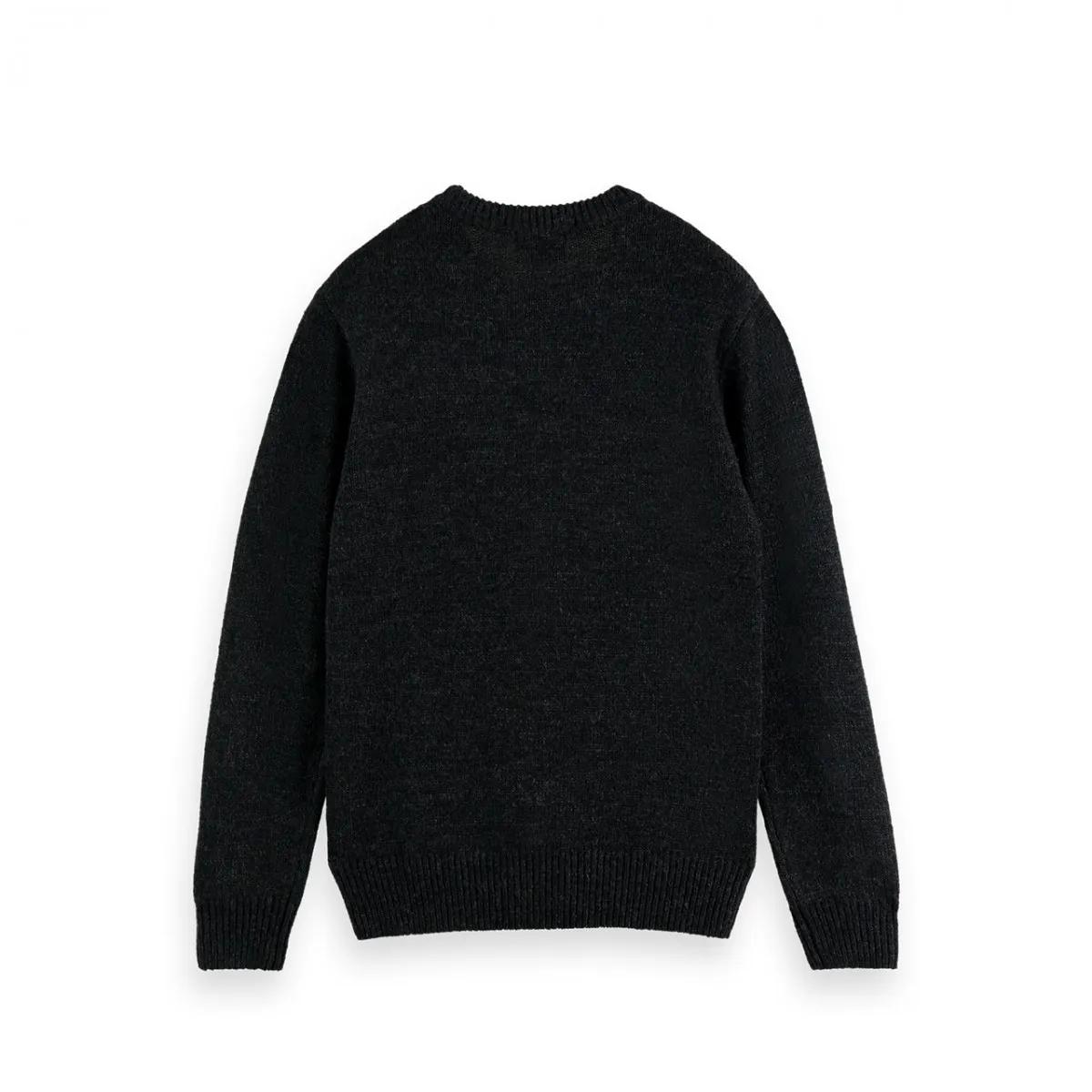 Pullover Girocollo Sfumato A Contrasto, Nero