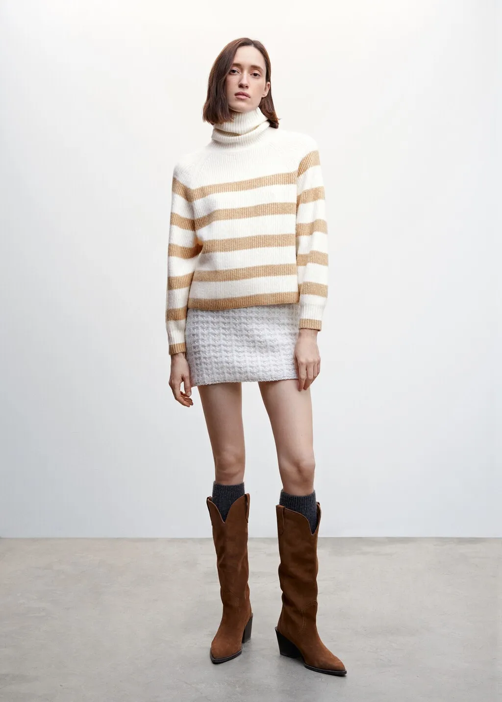 Pullover righe collo con risvolto