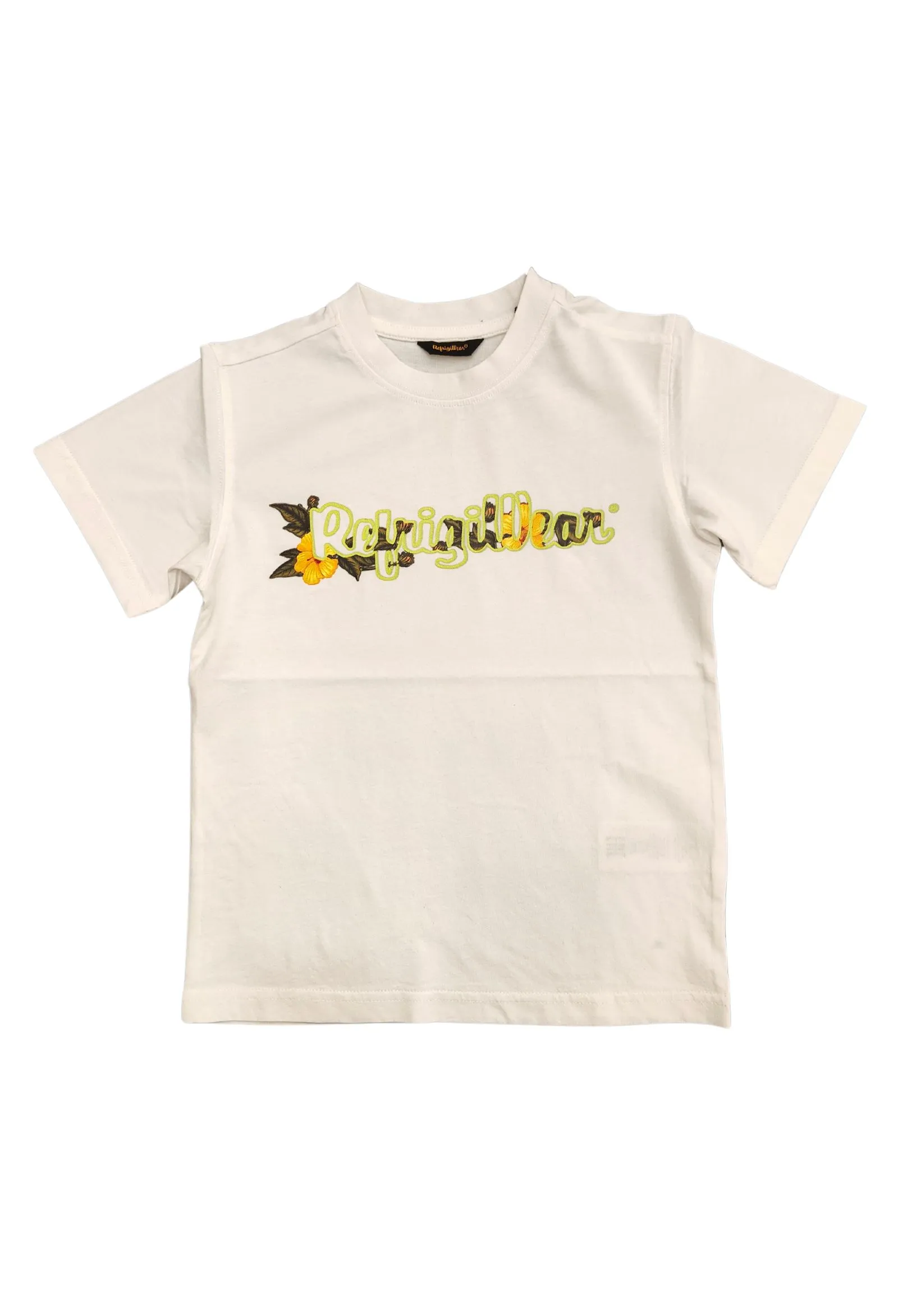 refrigiwear  t-shirt bianca logo