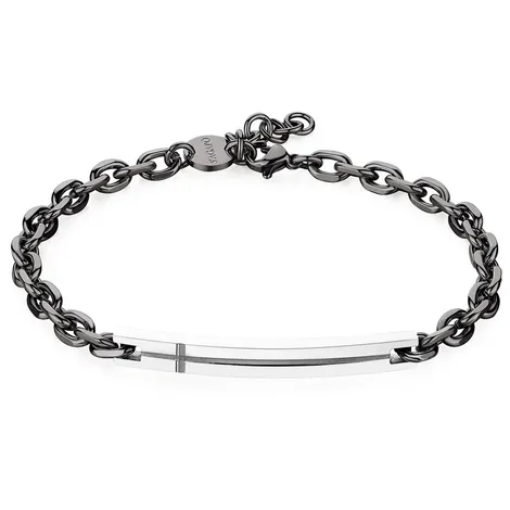 SAGAPO Bracciale sagapò proud in acciaio nero e centrale 