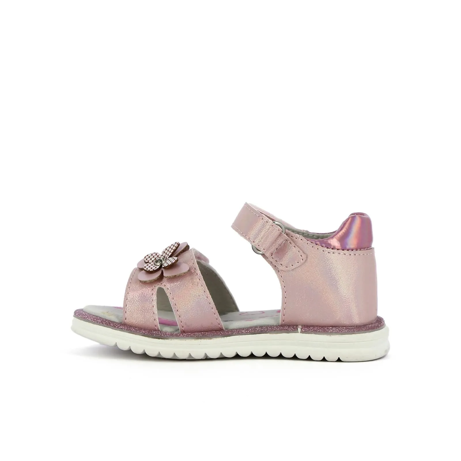 Sandali rosa con velcro glitter e farfalle da bimba