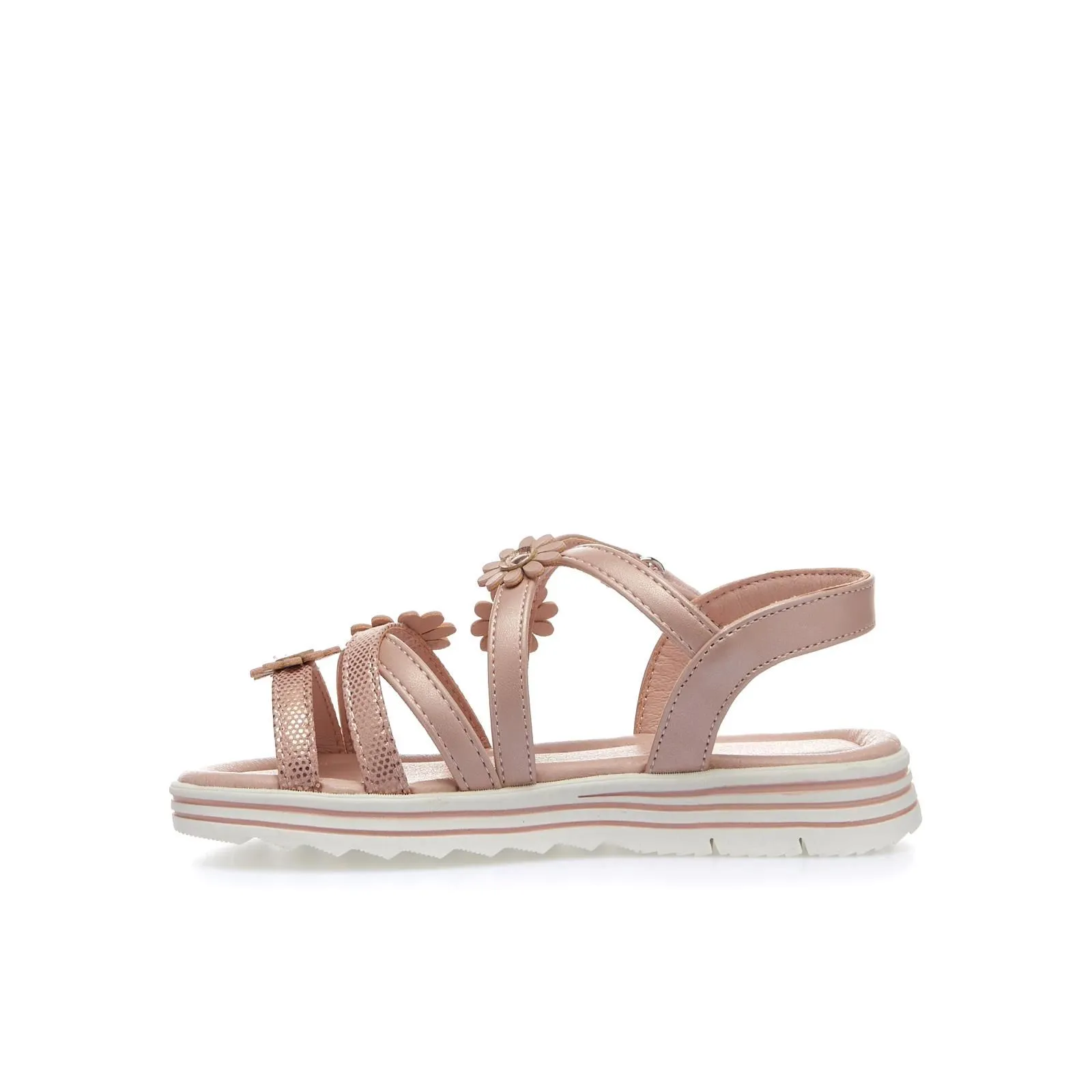 Sandali rosa da bimba con fiorellini e velcro