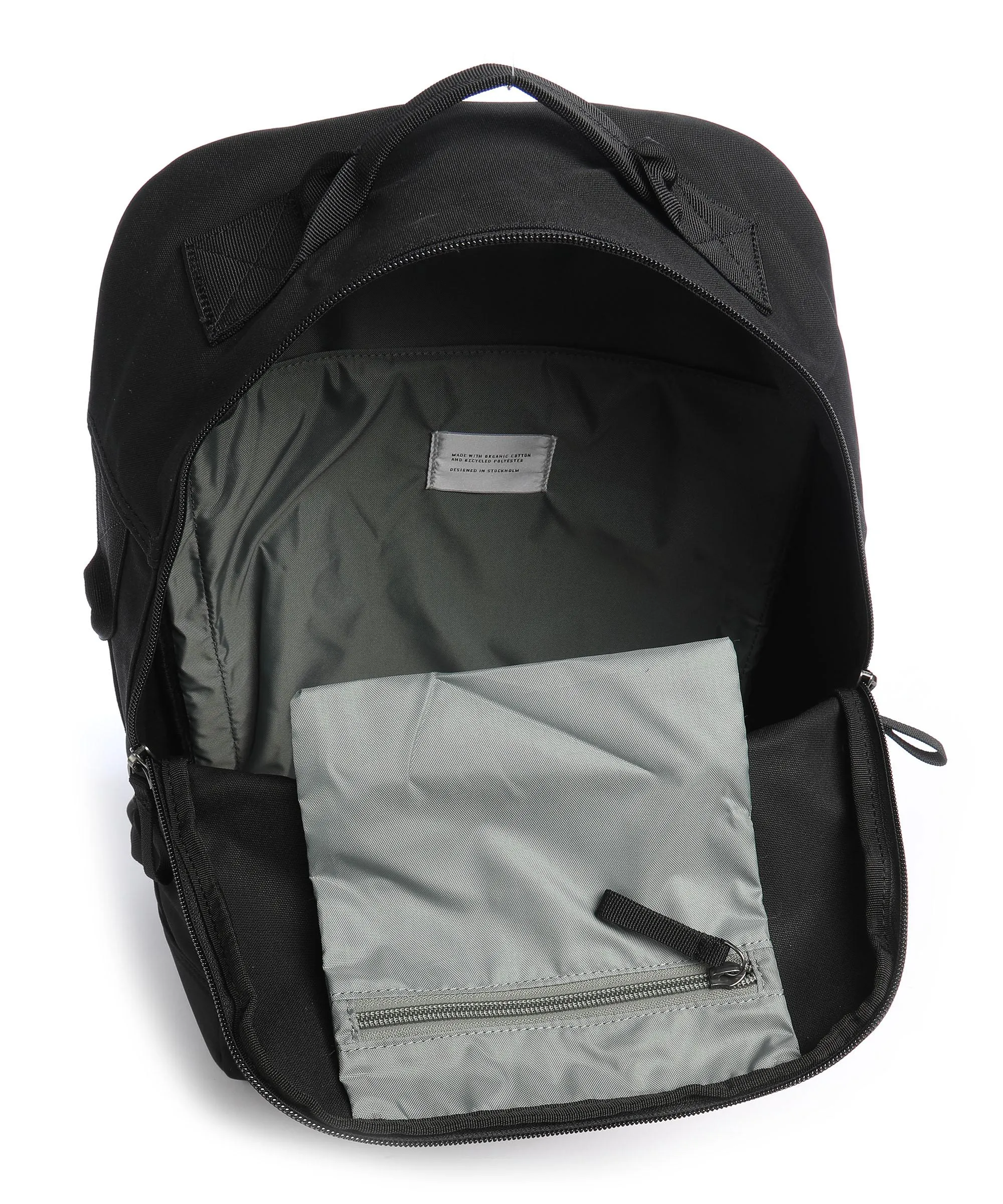  Sandqvist Ground August Zaino 13″ cotone biologico, poliestere riciclato nero  
