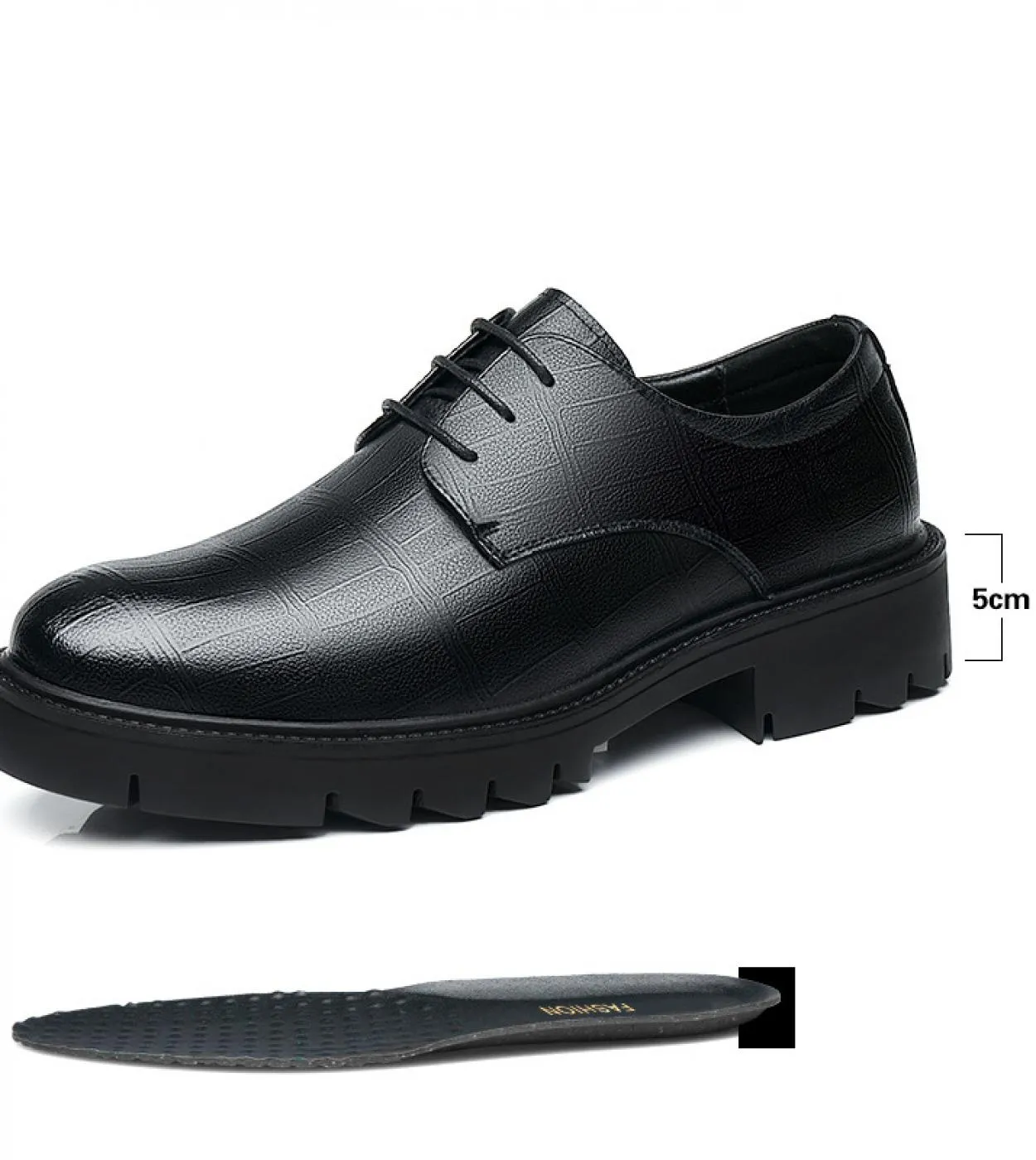 Scarpa sociale Scarpe eleganti da uomo con tacco nascosto Scarpe eleganti da uomo con rialzo in altezza