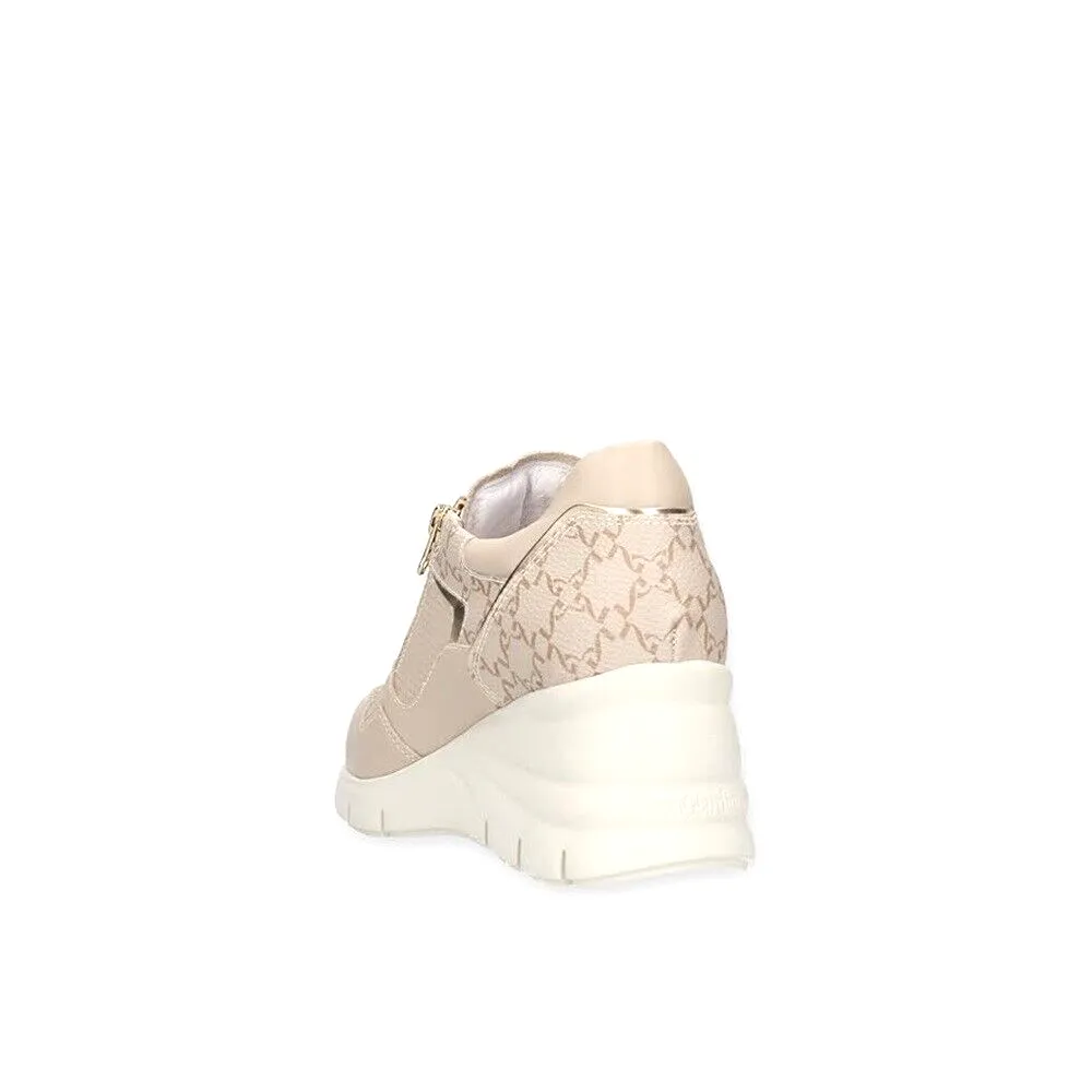 Scarpe da donna NEROGIARDINI art. E409880D 702 sneakers con tacco ivory casual