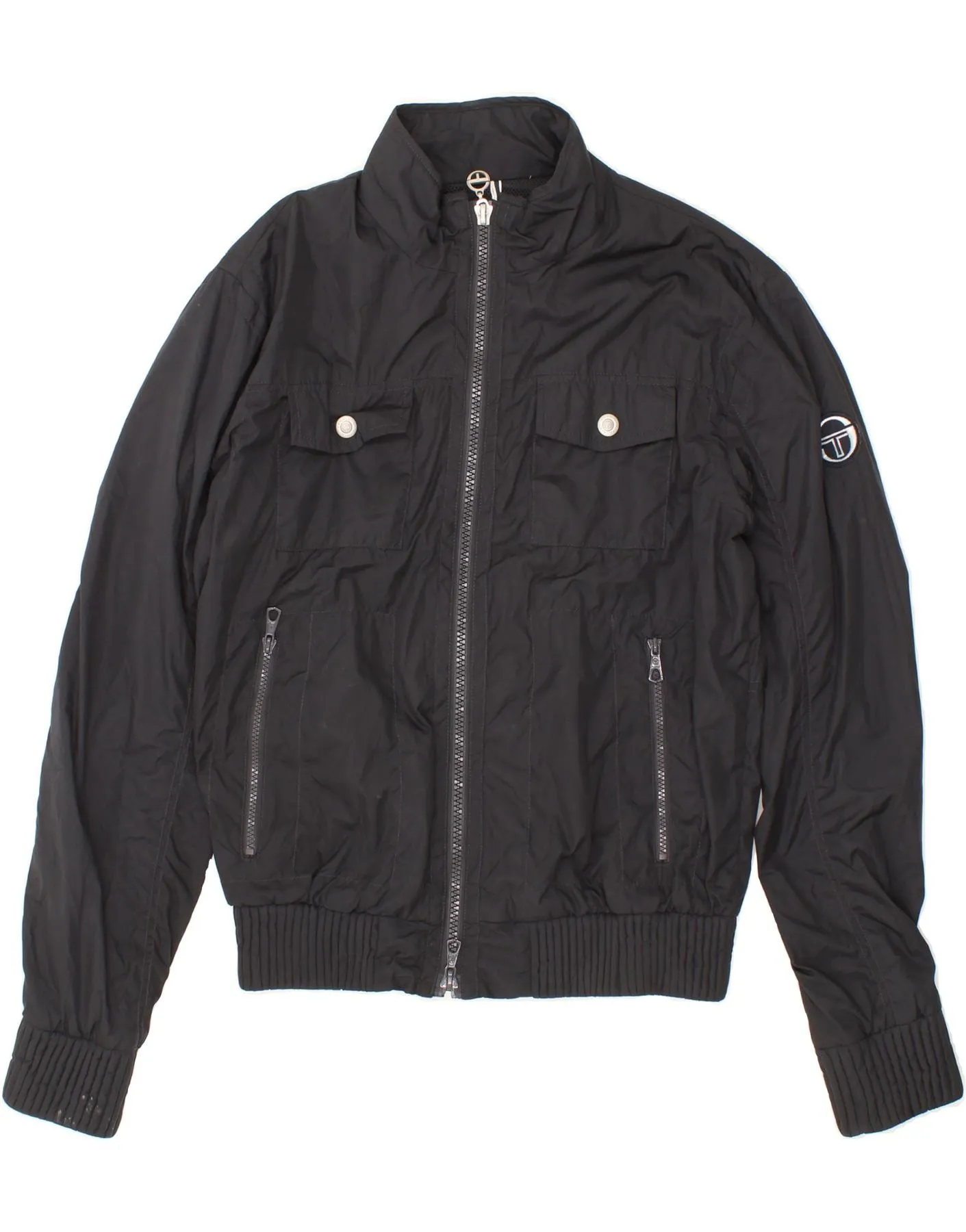 SERGIO TACCHINI Mens Bomber Jacket IT 50 Large Black Polyester