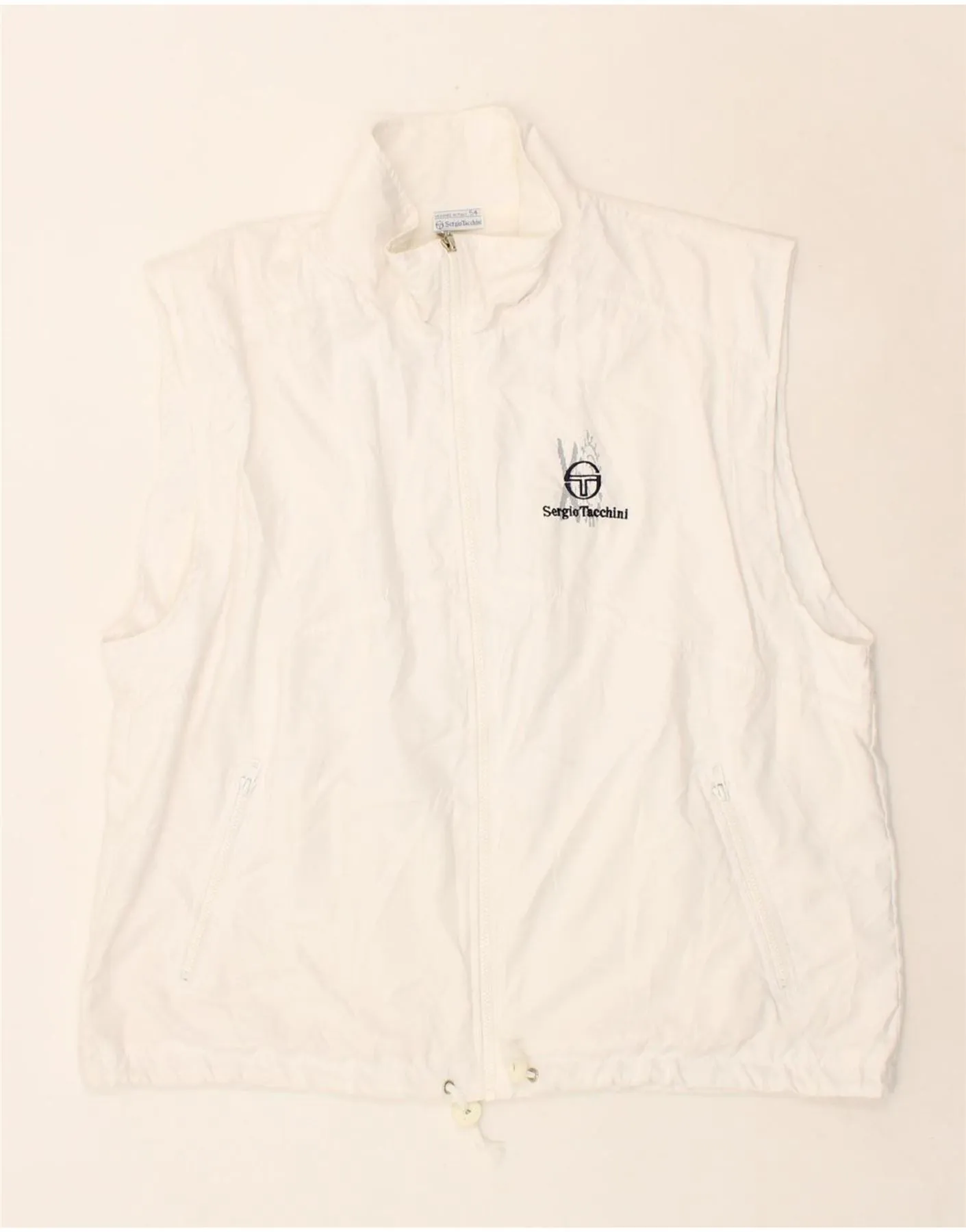 SERGIO TACCHINI Mens Sleeveless Tracksuit Top Jacket IT 54 XL White
