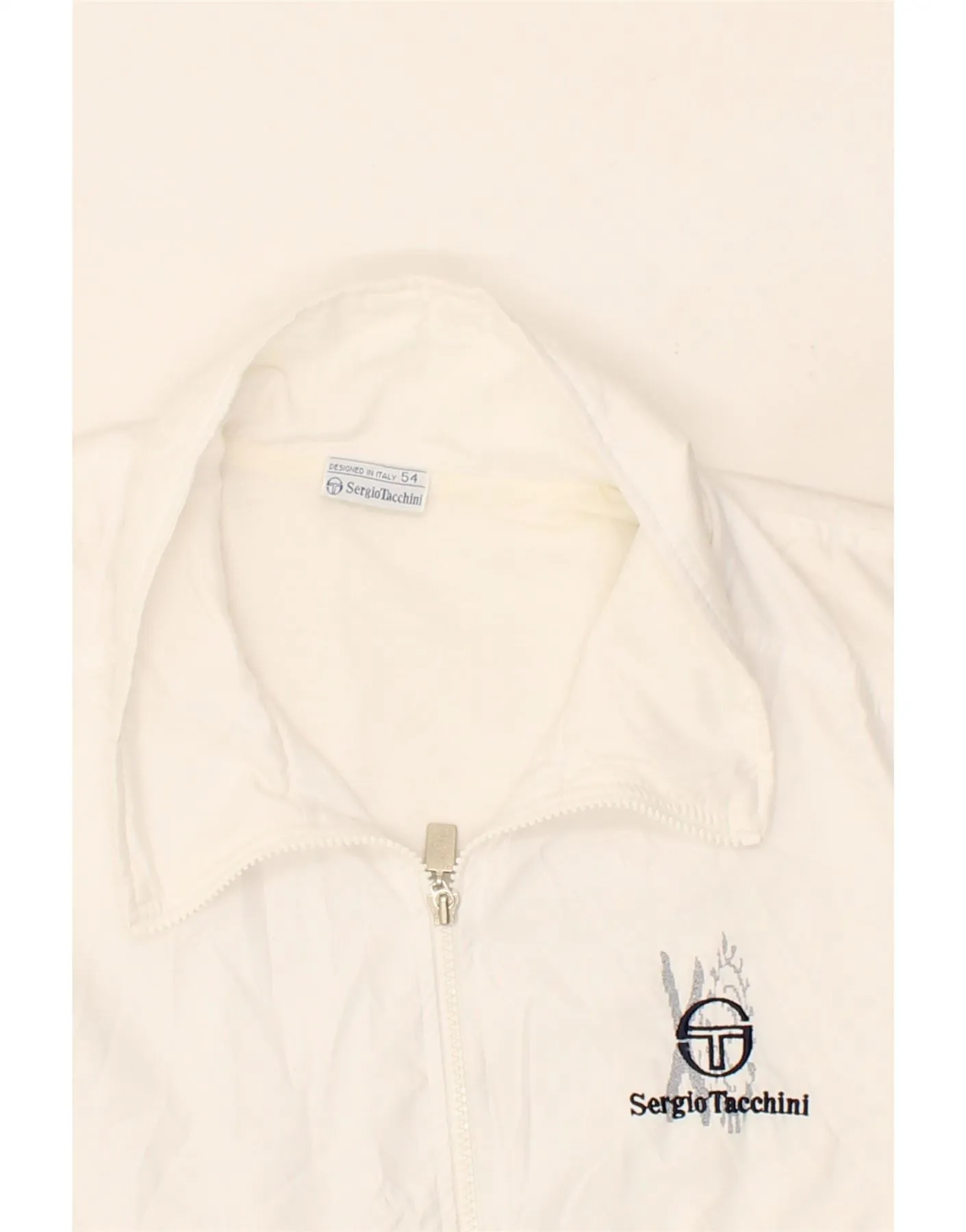 SERGIO TACCHINI Mens Sleeveless Tracksuit Top Jacket IT 54 XL White