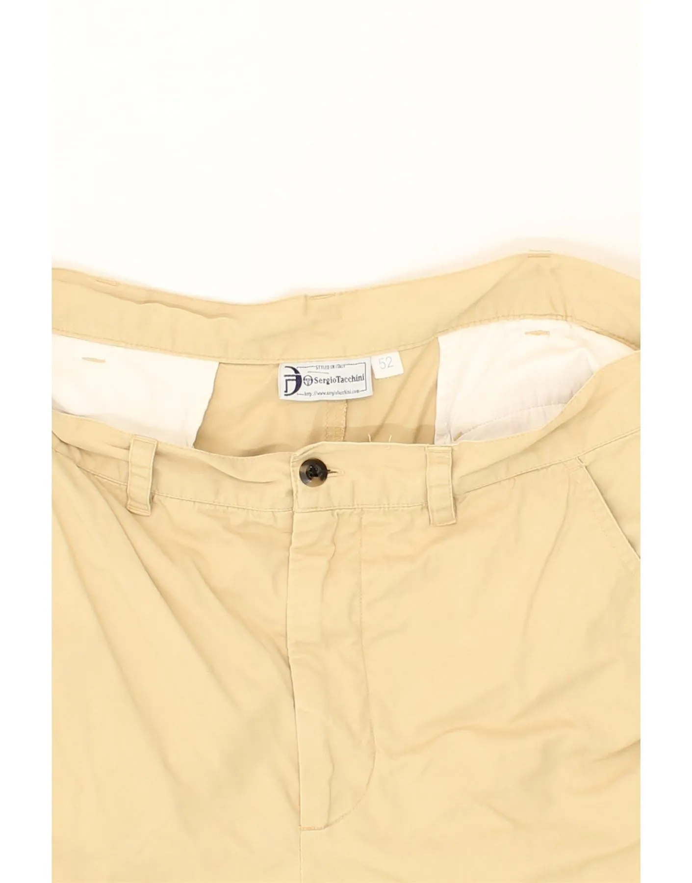 SERGIO TACCHINI Mens Straight Cargo Trousers IT 52 XL W36 L33 Yellow