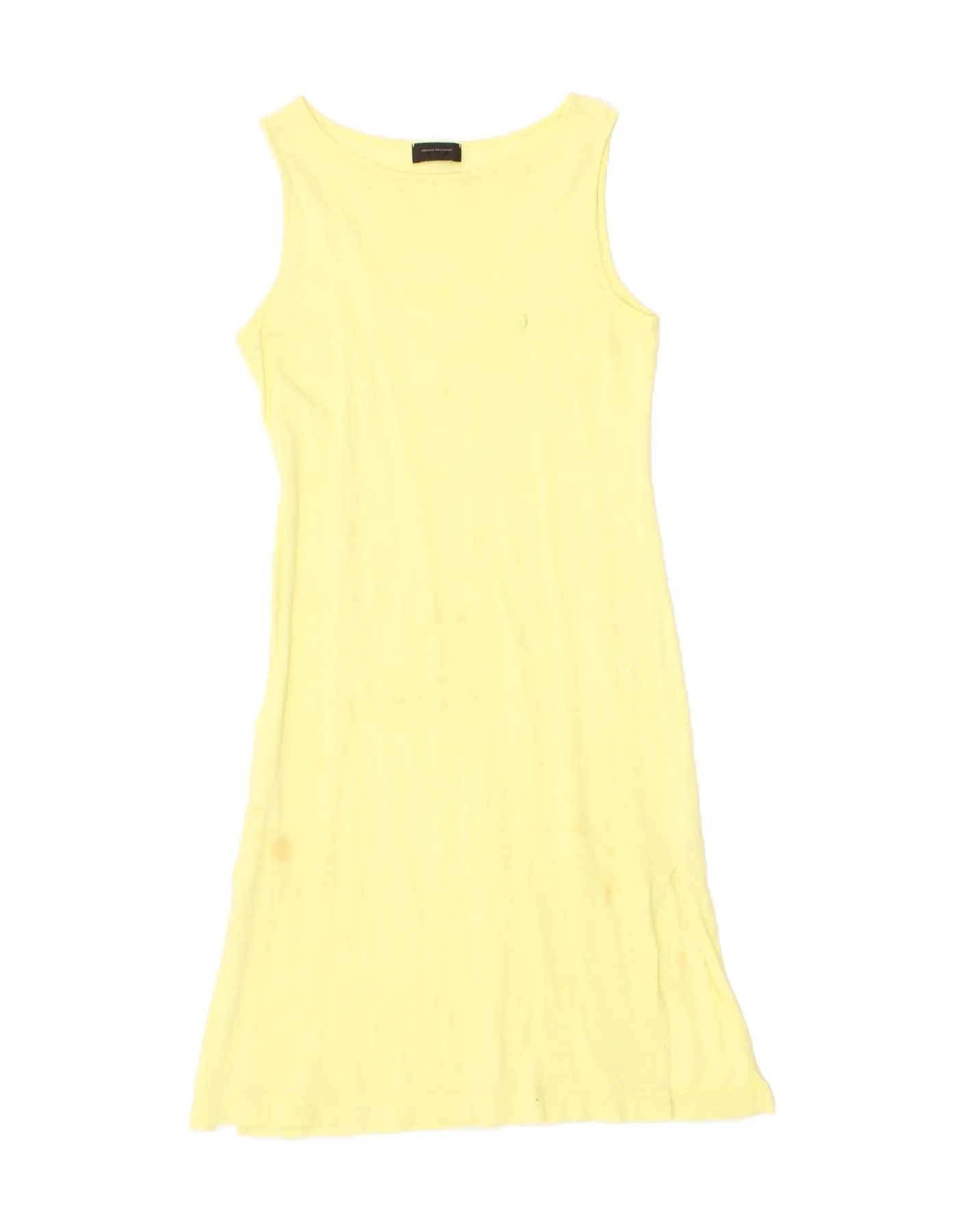 SERGIO TACCHINI Womens Sleeveless Basic Dress UK 10 Small Yellow Cotton