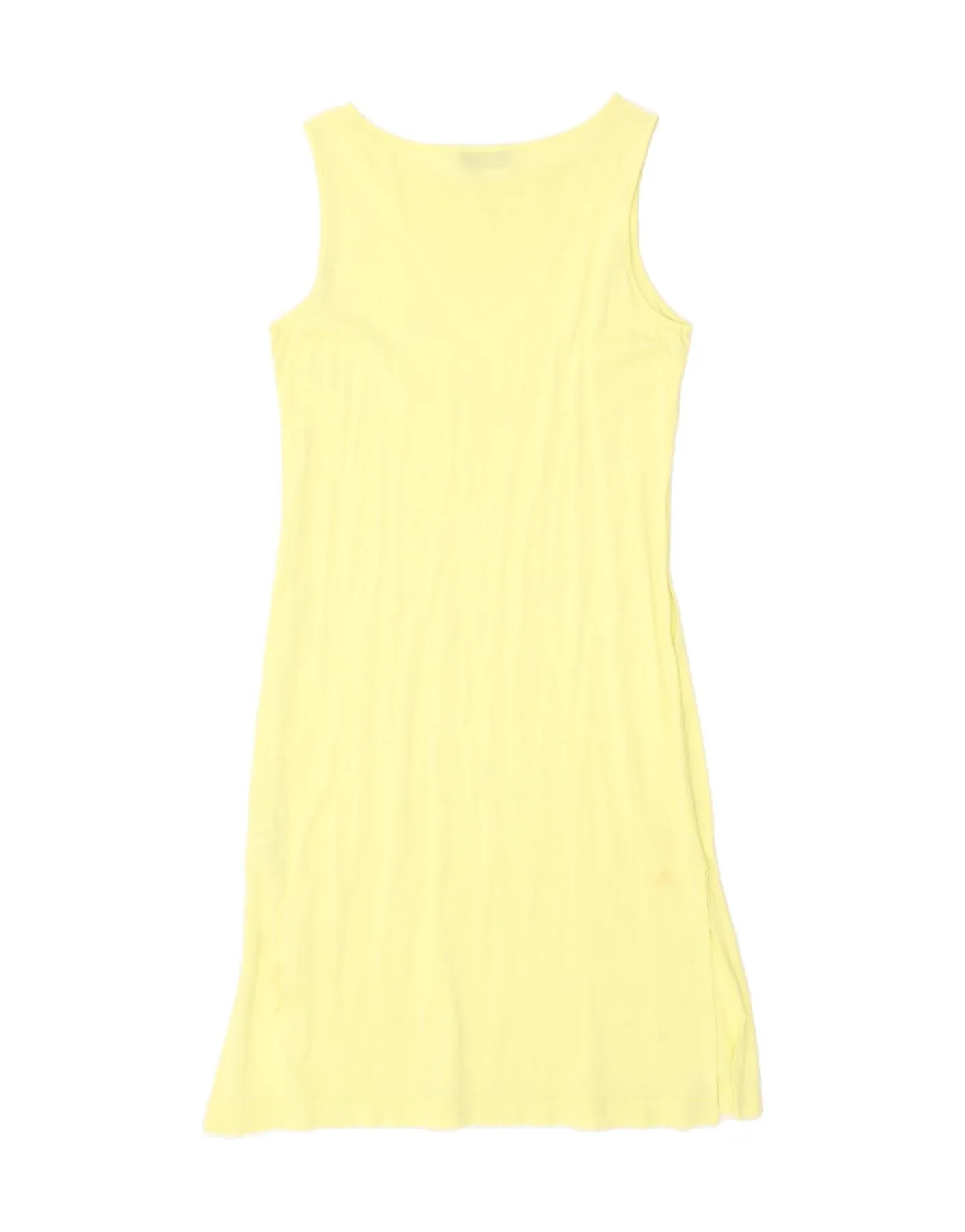 SERGIO TACCHINI Womens Sleeveless Basic Dress UK 10 Small Yellow Cotton