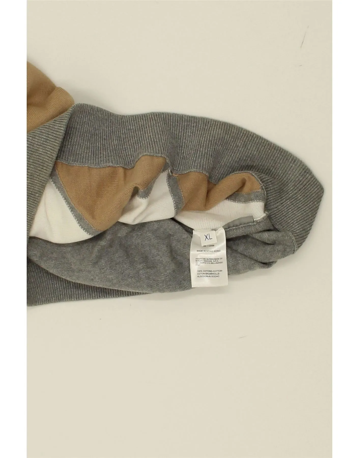 SERGIO TACCHINI Womens Vest Tank Top UK 18 XL Grey Argyle/Diamond Cotton