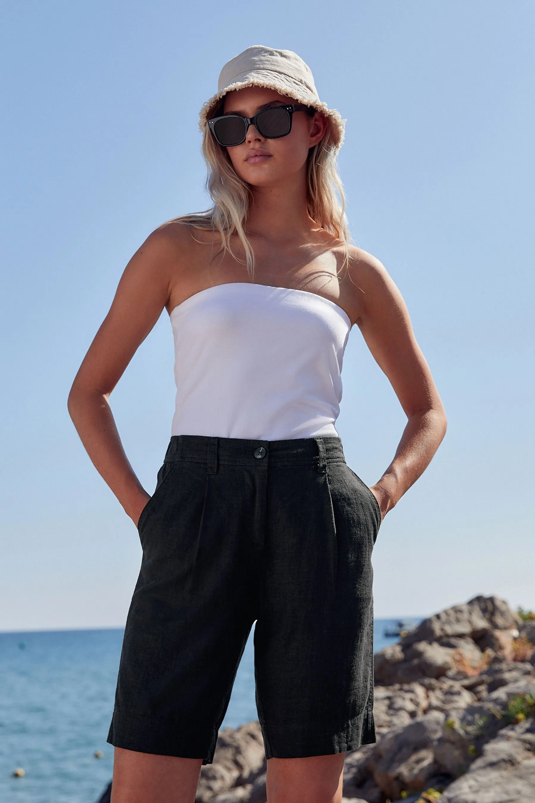 Shorts Blend al ginocchio in lino