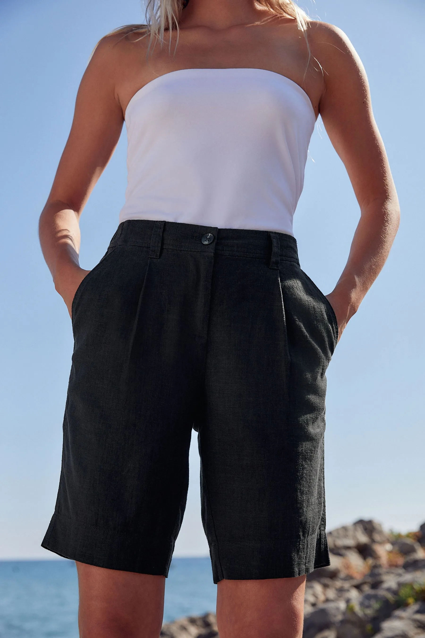 Shorts Blend al ginocchio in lino