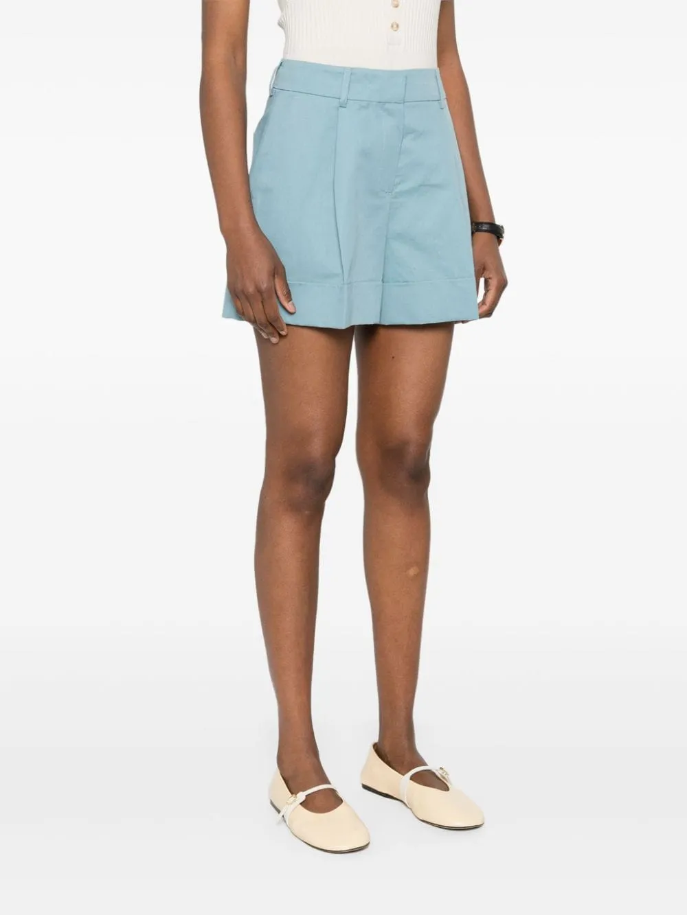 Shorts con pieghe in blu di PT01 - donna