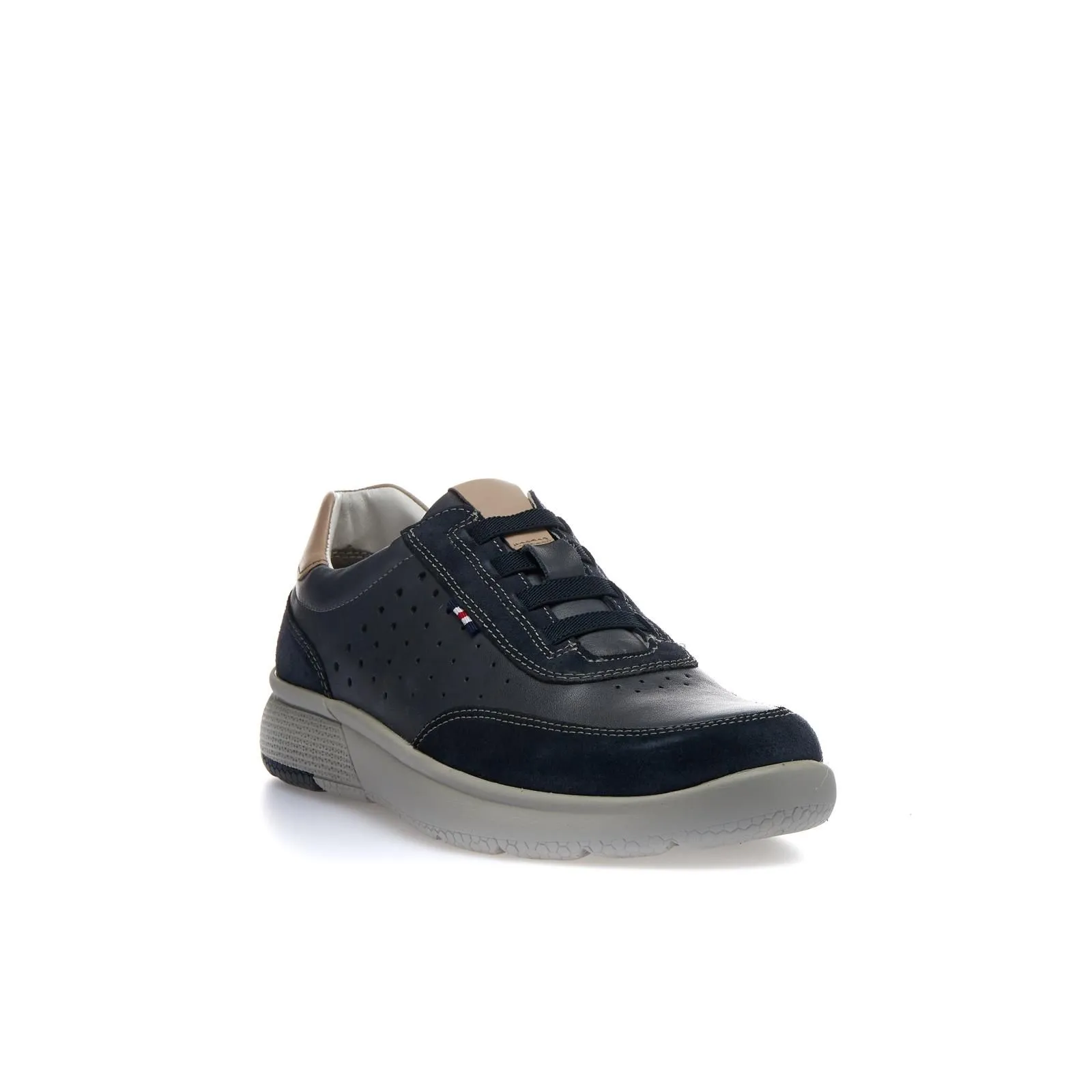 Sneakers blu slip-on in pelle