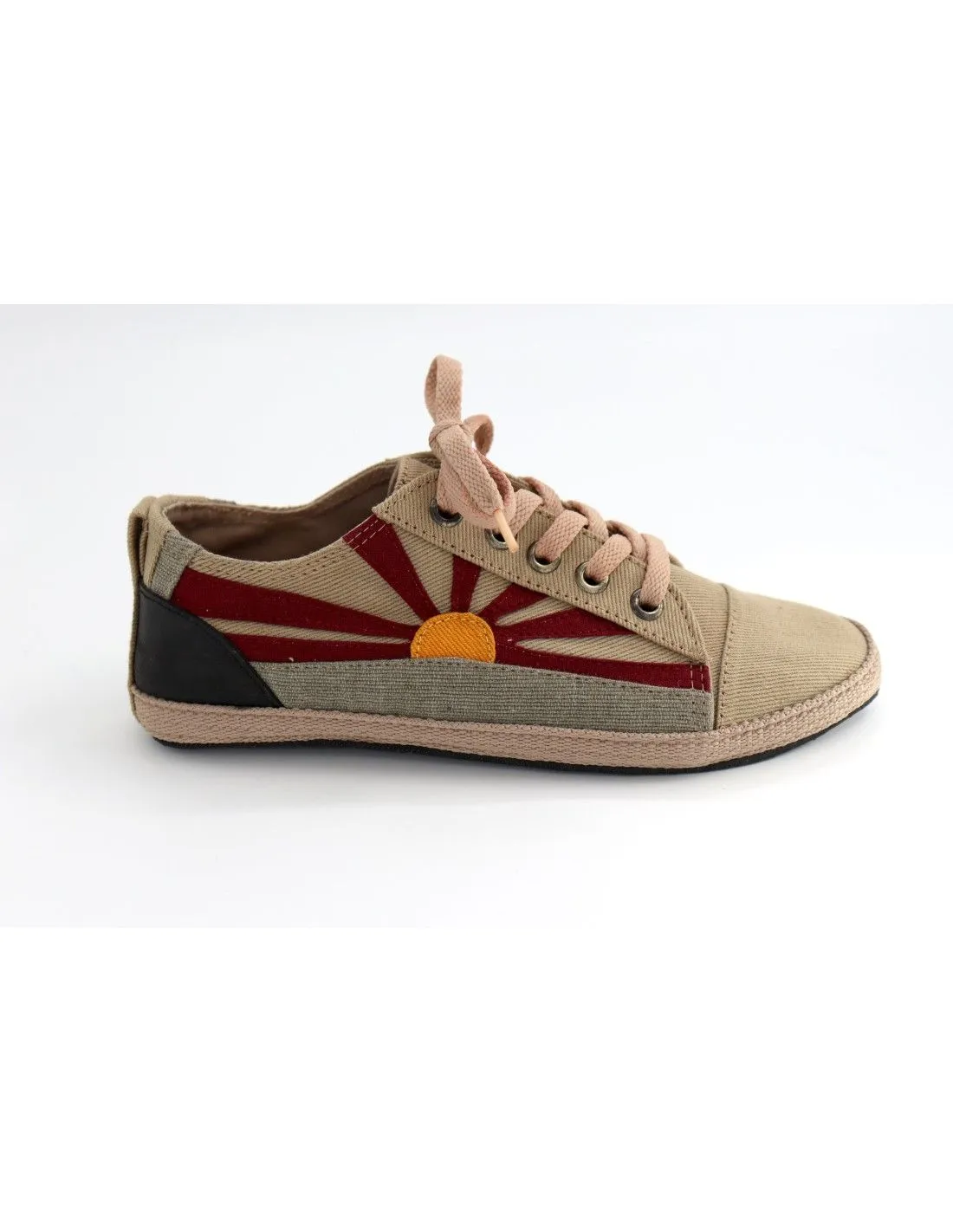 SNEAKERS DONNA IN CANAPA E COTONE BIOLOGICO CON SUOLA IN PNEUMATICI RCICLATI " TIBET"