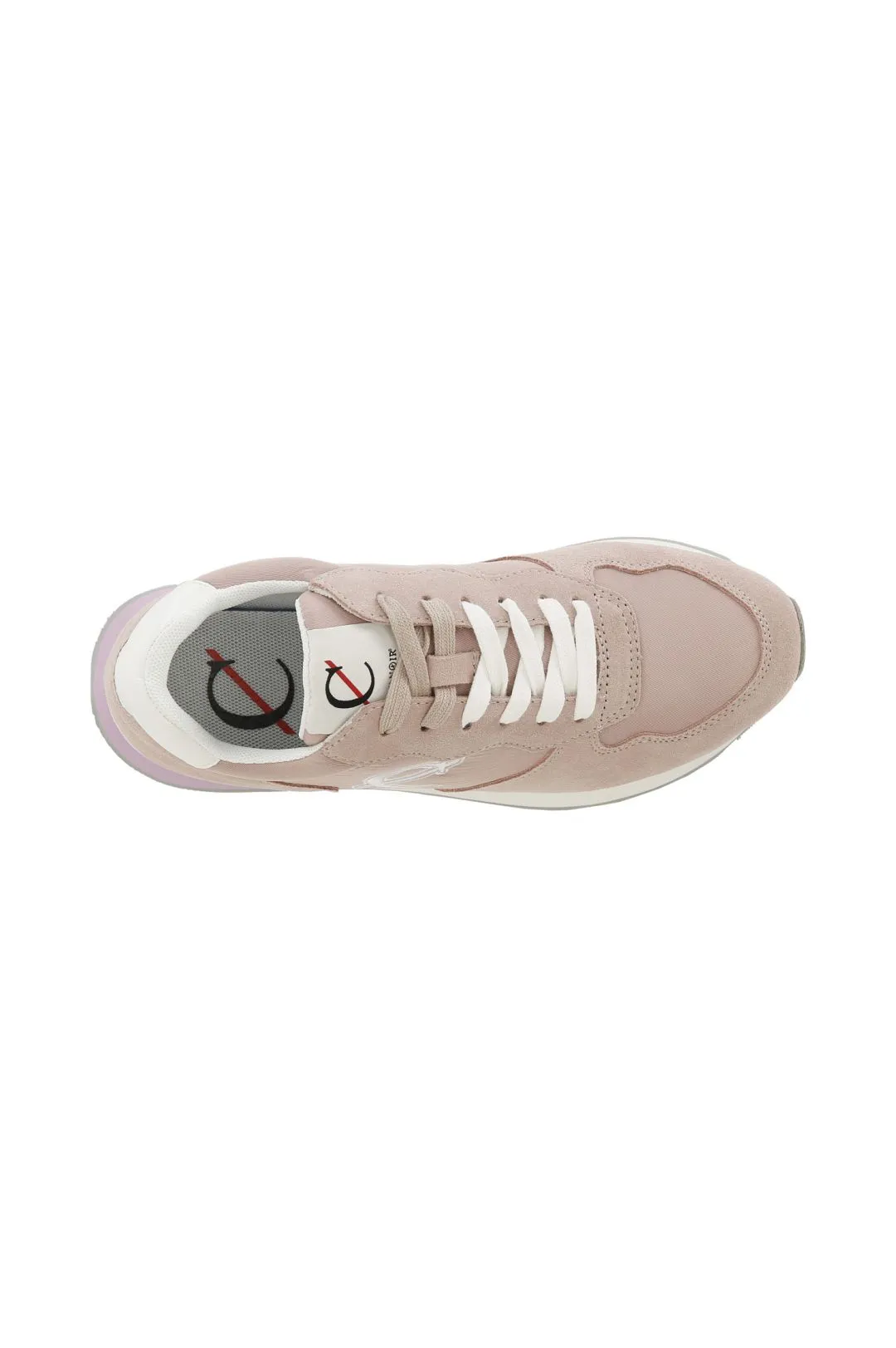sneakers in pelle scamosciata e tessuto cipria