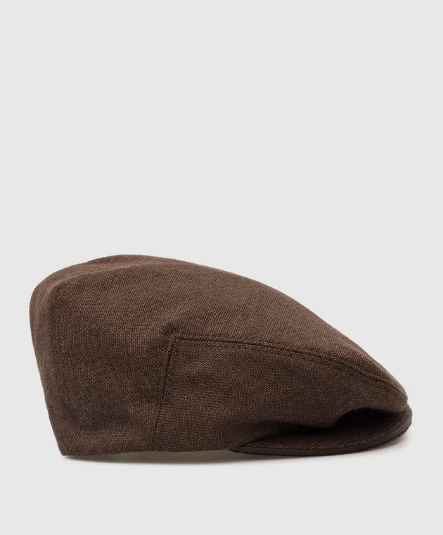 Stefano Ricci Berretto da bambino in lana e cashmere marrone YVF2126HC4503