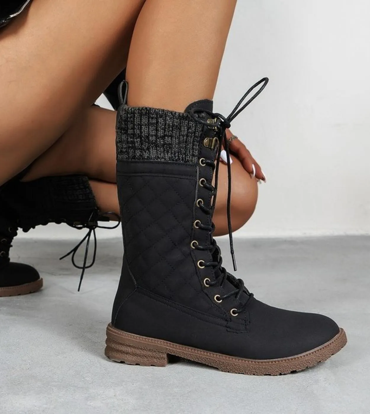 Stivali da donna 2022 Autunno New Side Pull Stivali a tubo medio Stivali a punta tonda con tacco basso Botas De Mujer Stivali mo