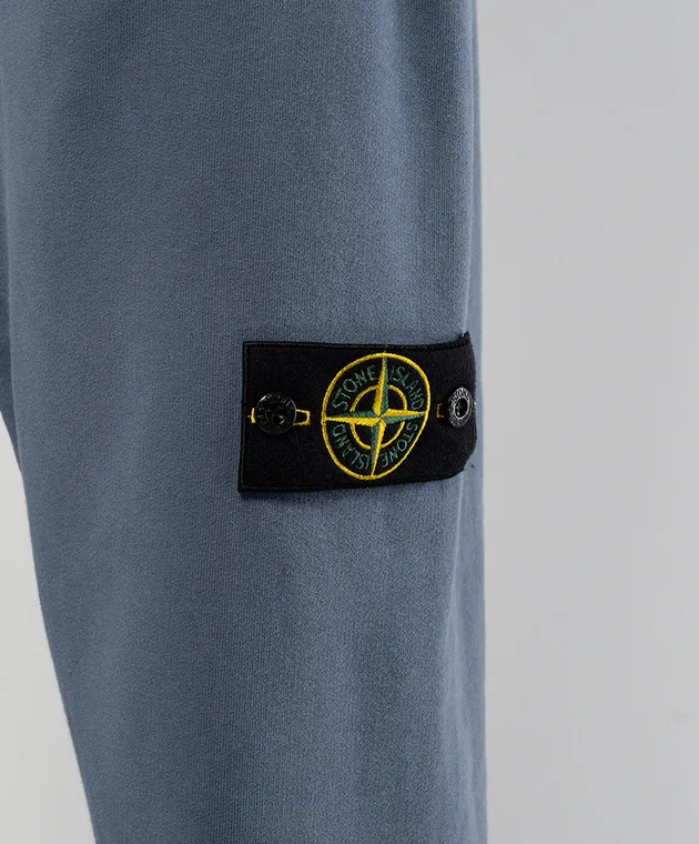 Stone Island Joggers blu con patch logo 811560920