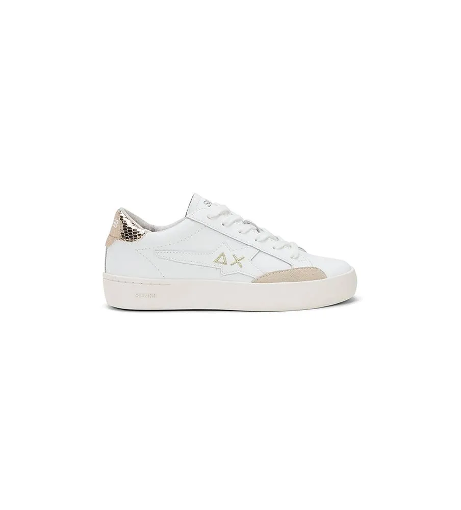SUN68 Girl's Katy Leather Z44421T Bianco Oro 35/39