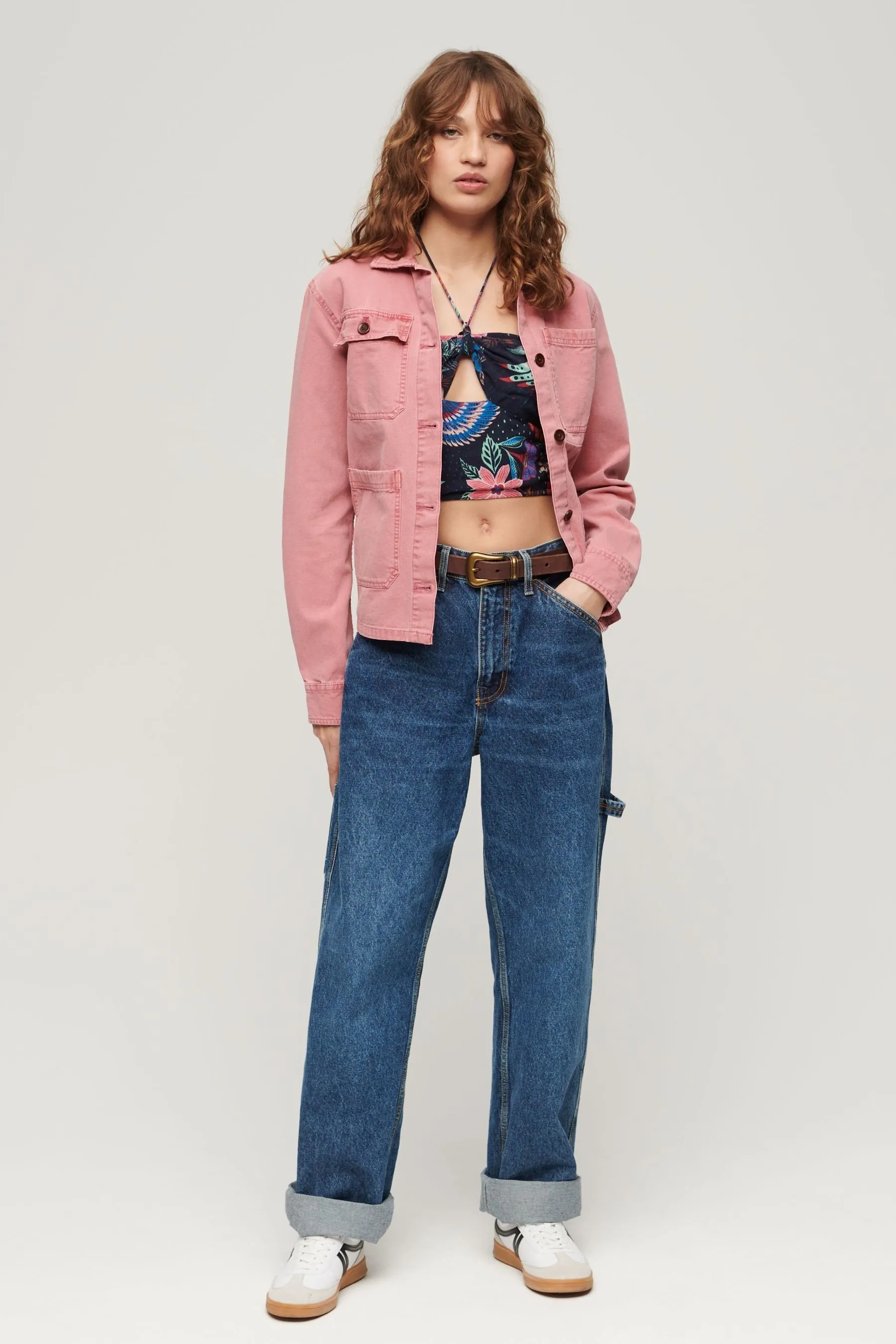 Superdry Crop Cut Out Woven 100% Cotton Top    