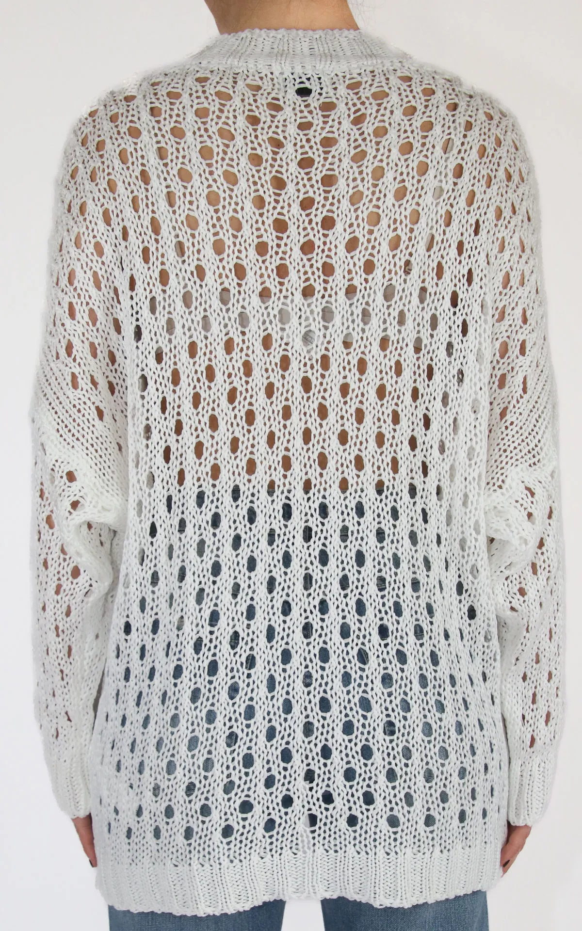 Susymix – Maglia traforata scollo V – Latte