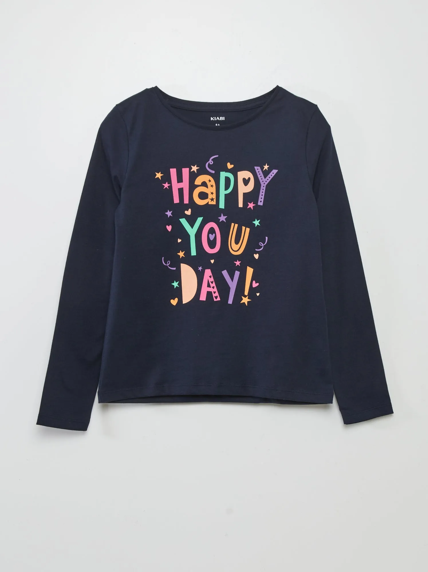 T-shirt a maniche lunghe stampata - BLU