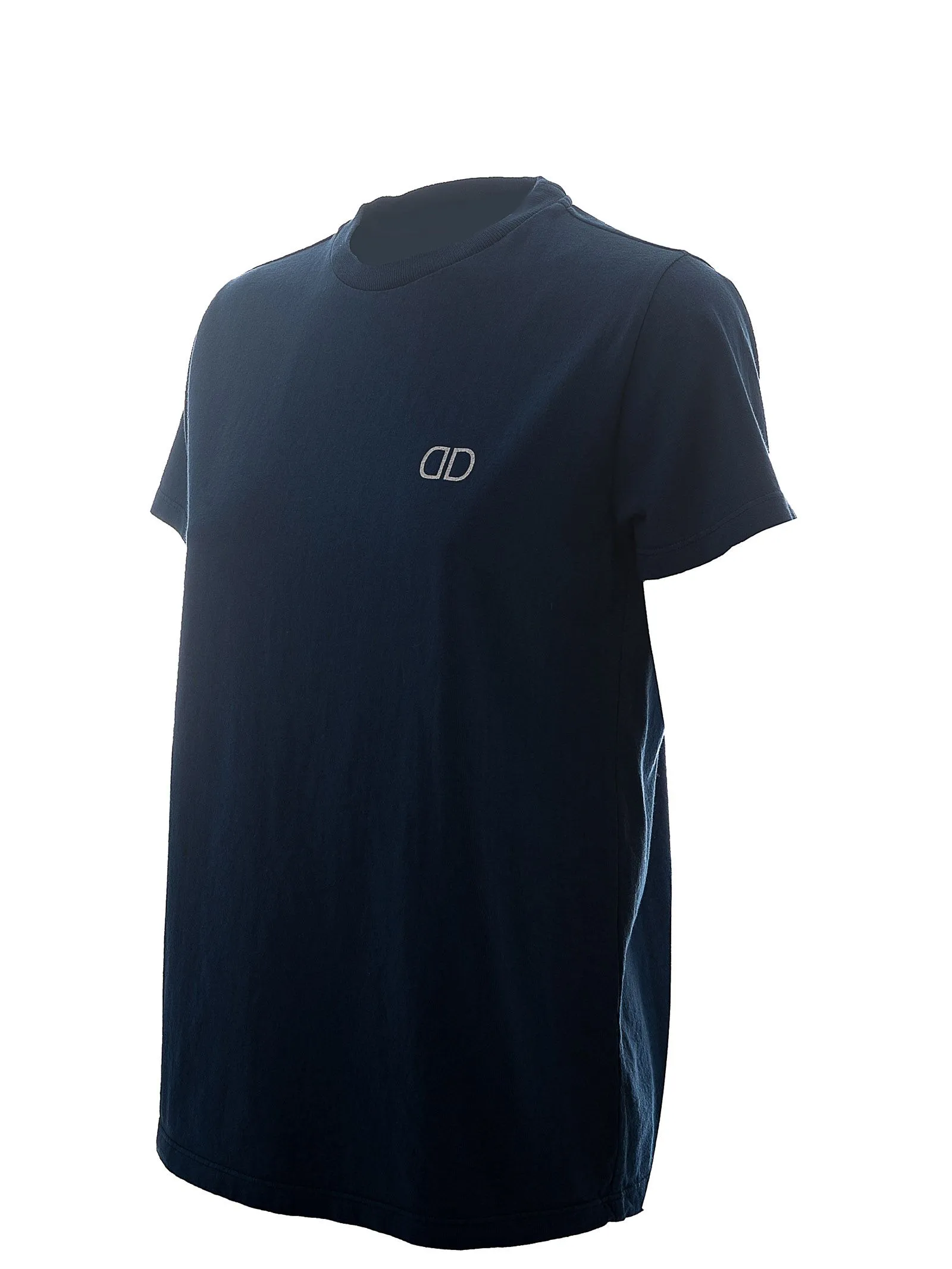 T-SHIRT BLU IN COTONE CON STAMPA FRONTALE