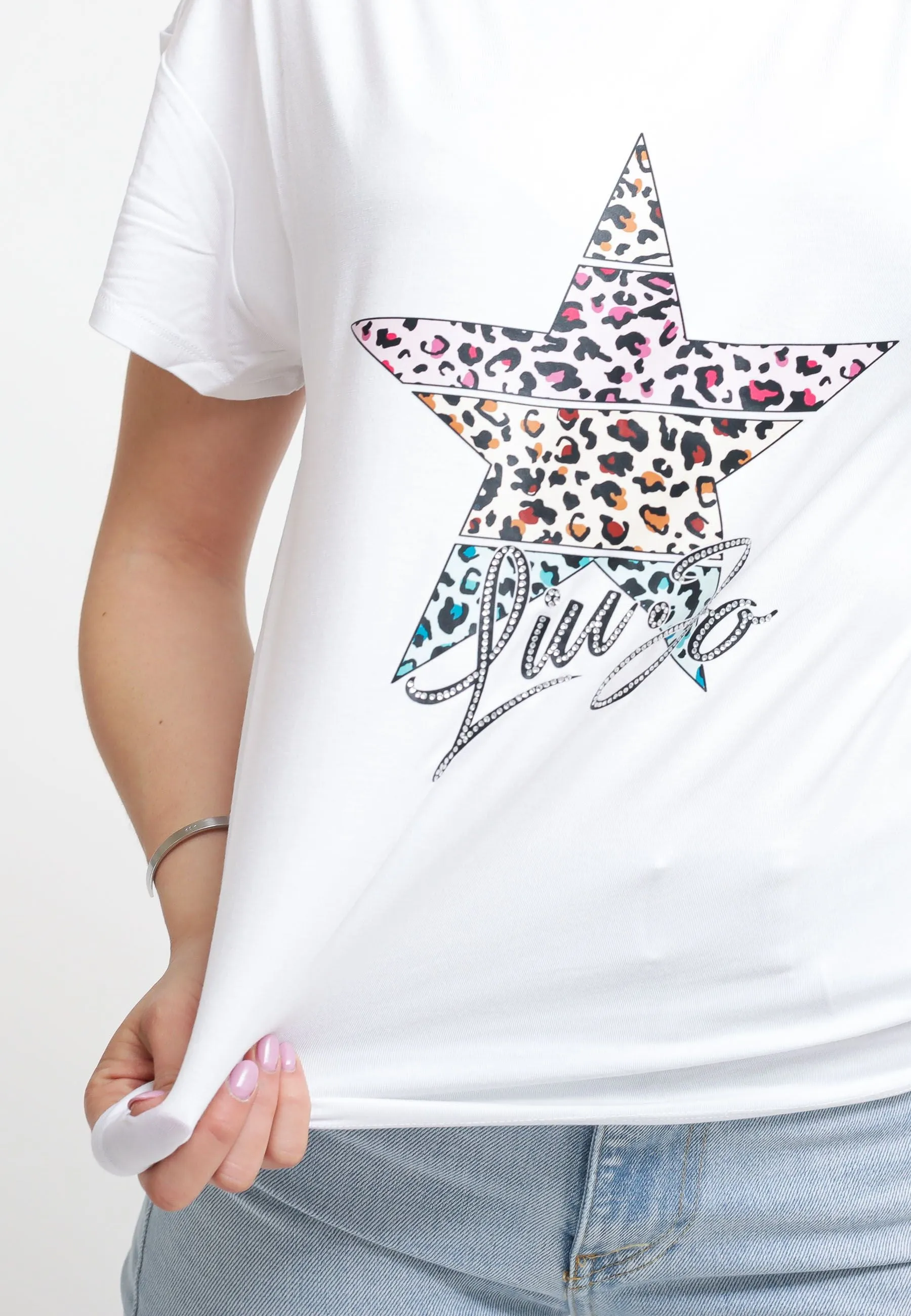 T-Shirt Con Stampa - Bianco/Natural Leop. Zebra