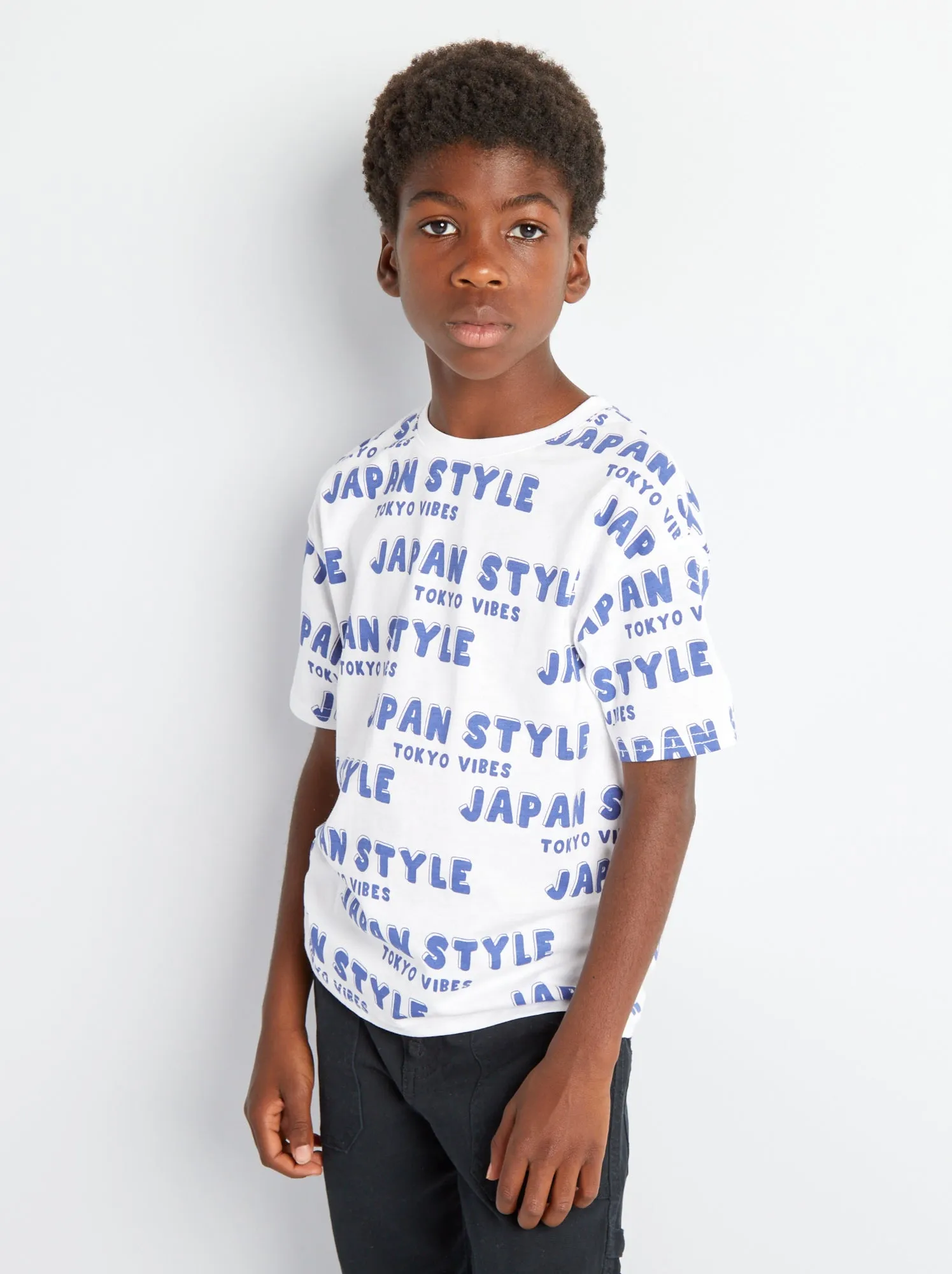 T-shirt con stampa 'Giappone' - BLU