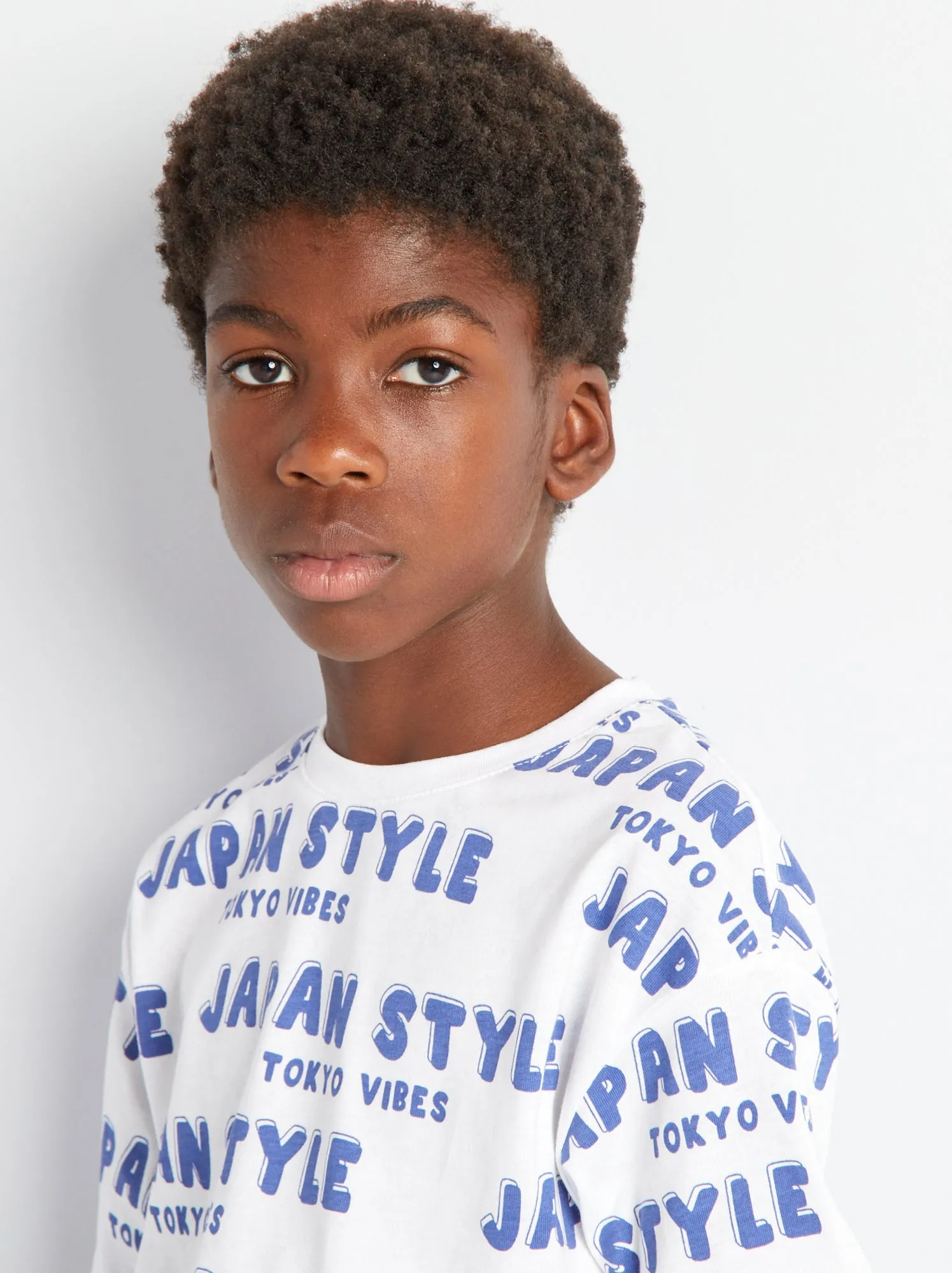 T-shirt con stampa 'Giappone' - BLU