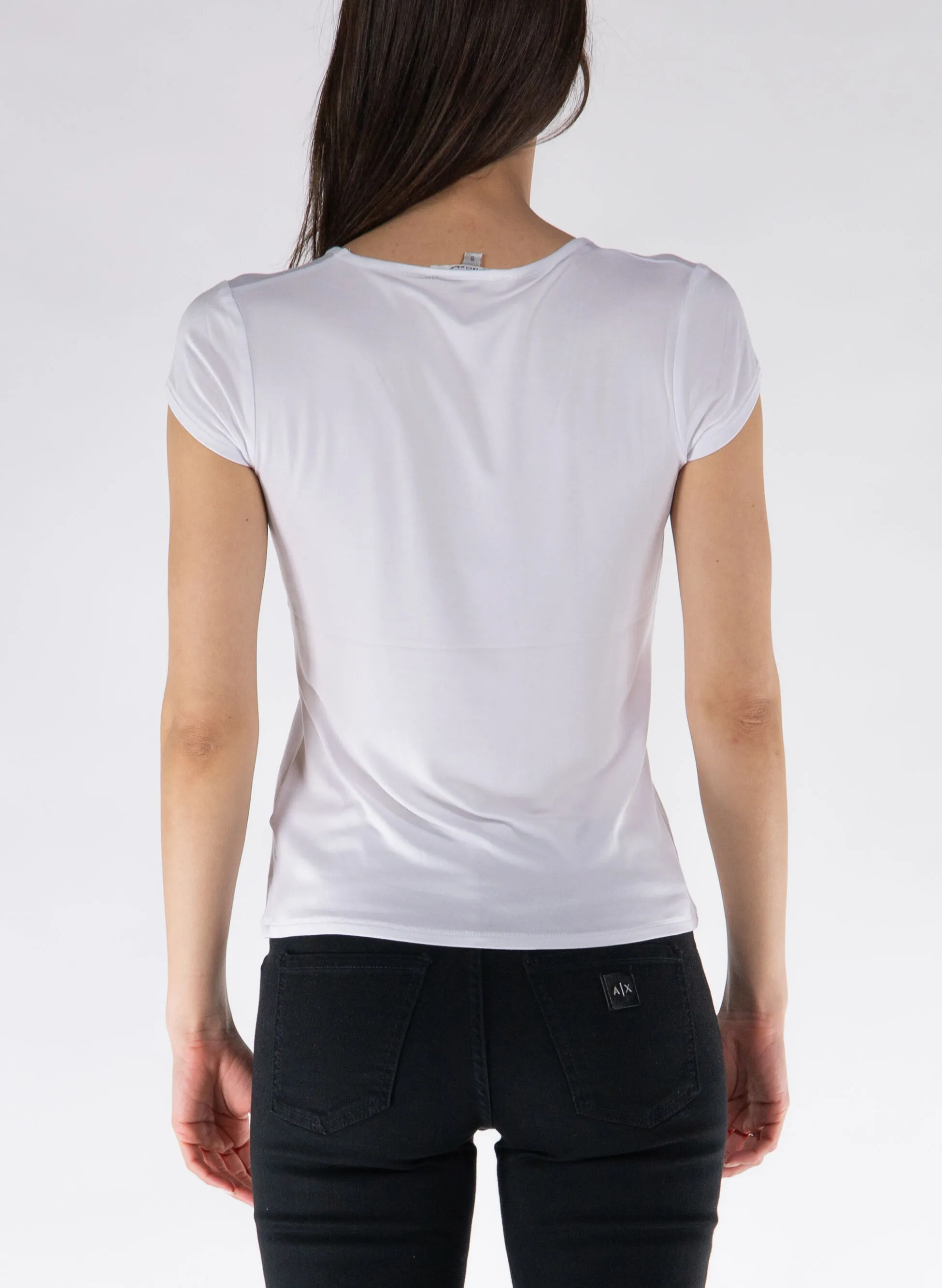 t-shirt in viscosa collo a v