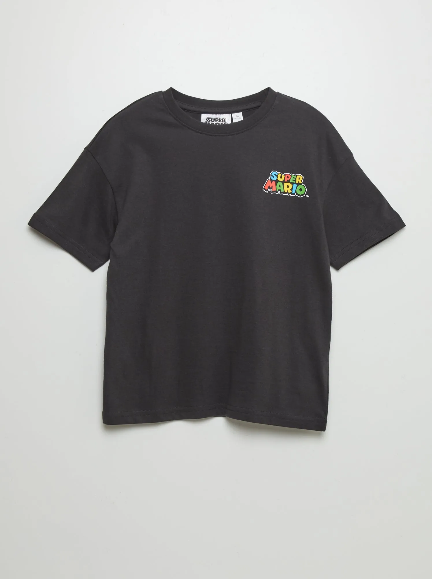 T-shirt larga stampata 'Mario' - NERO