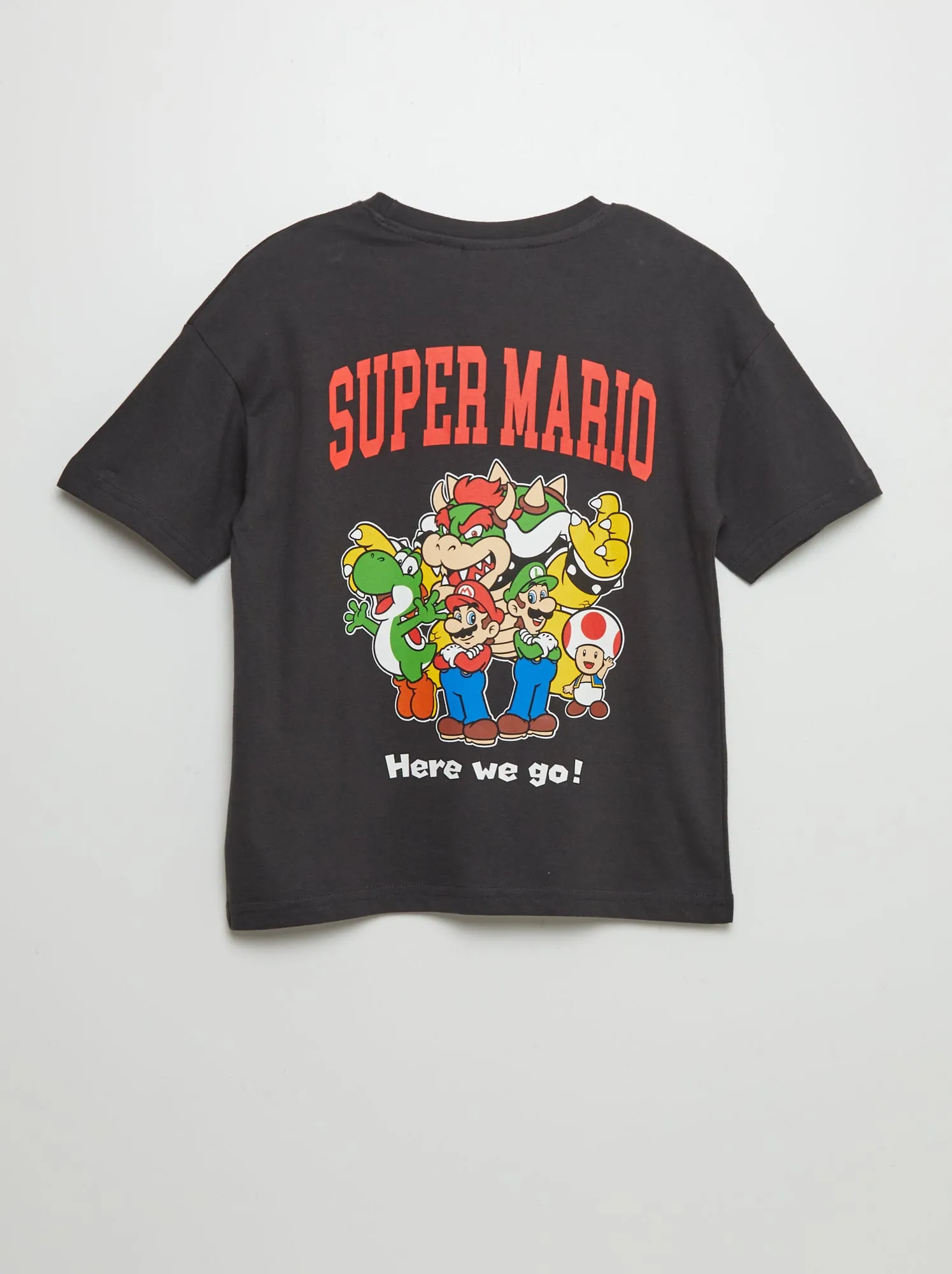 T-shirt larga stampata 'Mario' - NERO