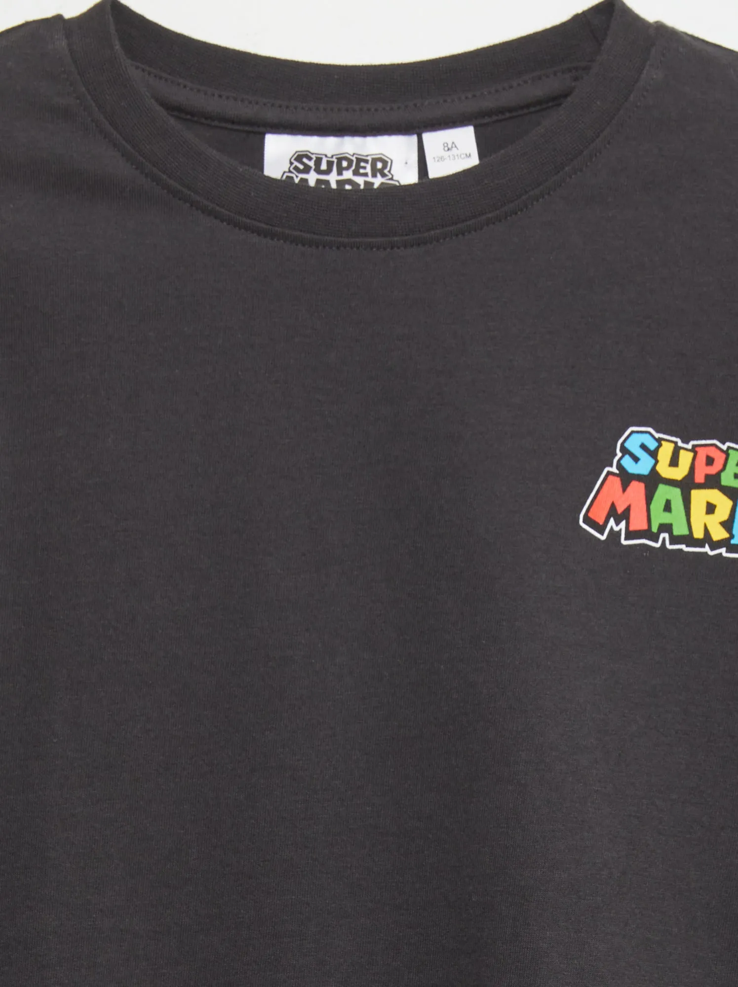 T-shirt larga stampata 'Mario' - NERO