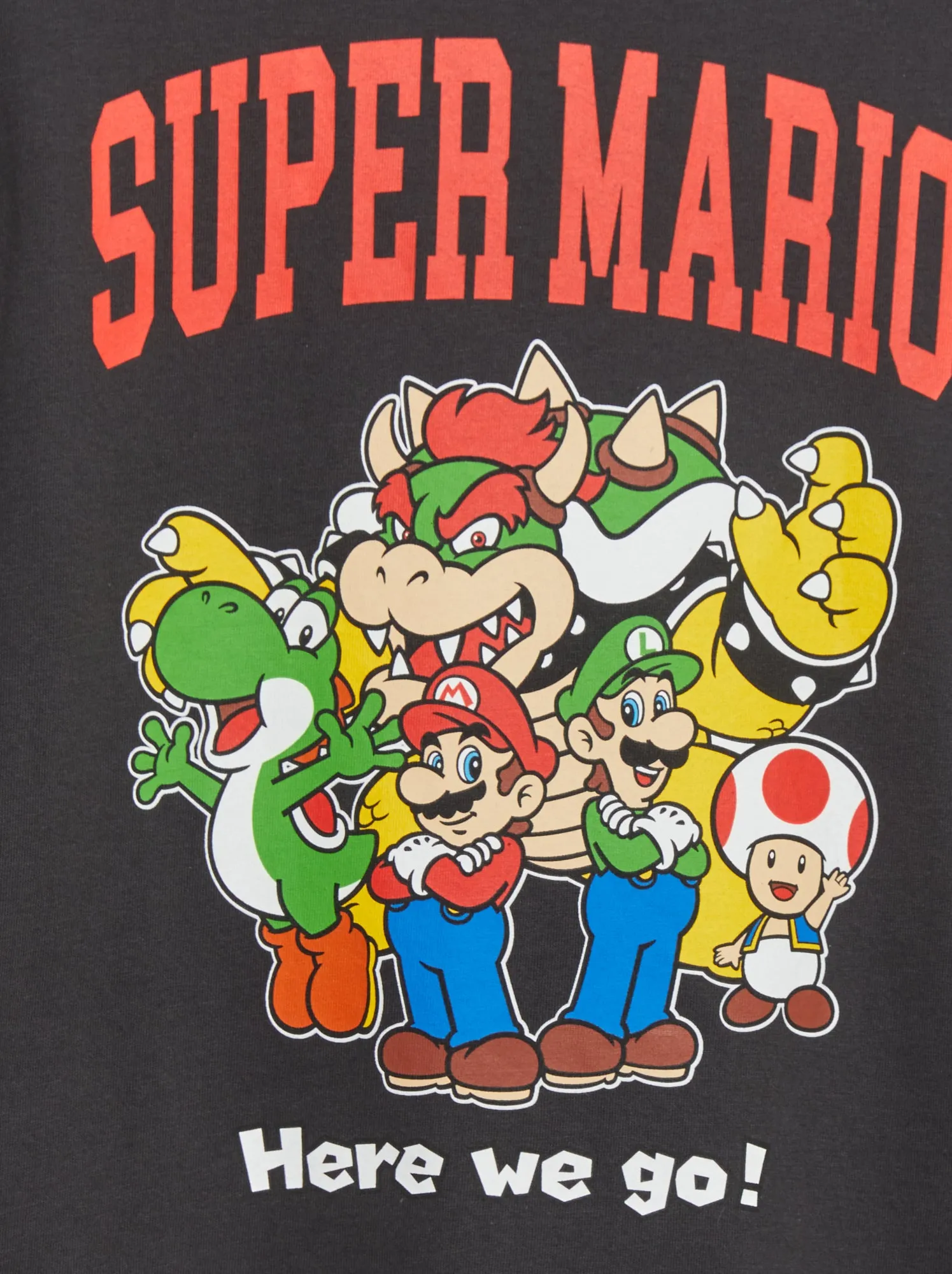 T-shirt larga stampata 'Mario' - NERO