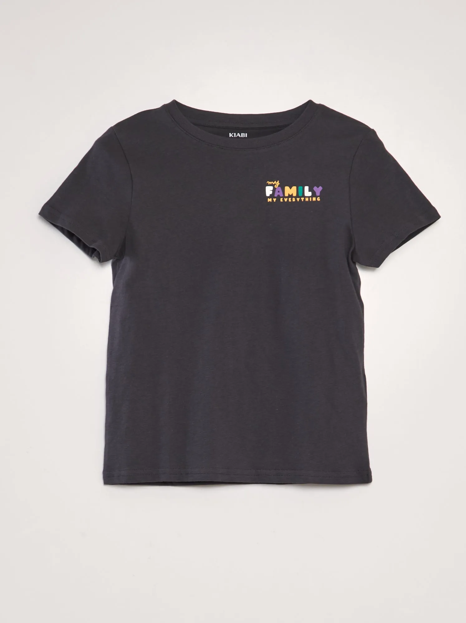 T-shirt stampata in cotone - GRIGIO