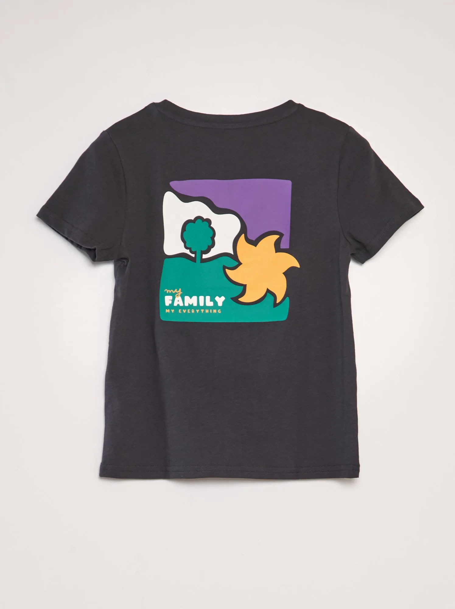 T-shirt stampata in cotone - GRIGIO
