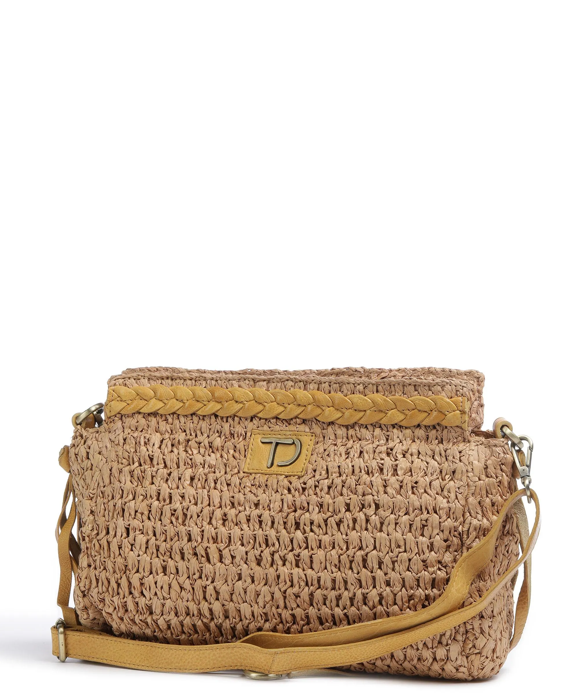  Taschendieb Wien Strandgasse 4 Borsa a zainetto pelle di vacchetta grana, libro beige/giallo  