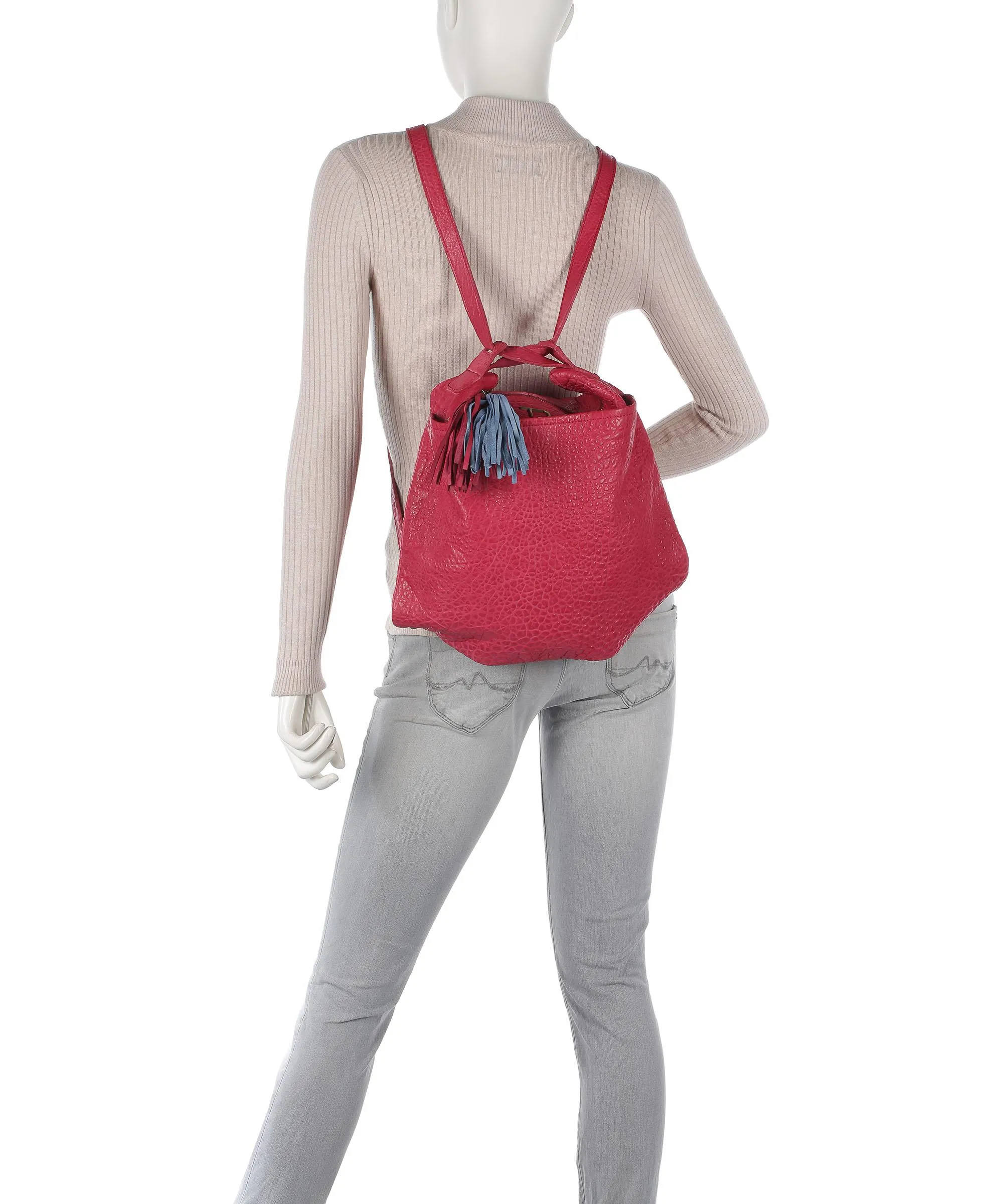  Taschendieb Wien Walfischgasse 2 Borsa a zainetto pelle di pecora pink  