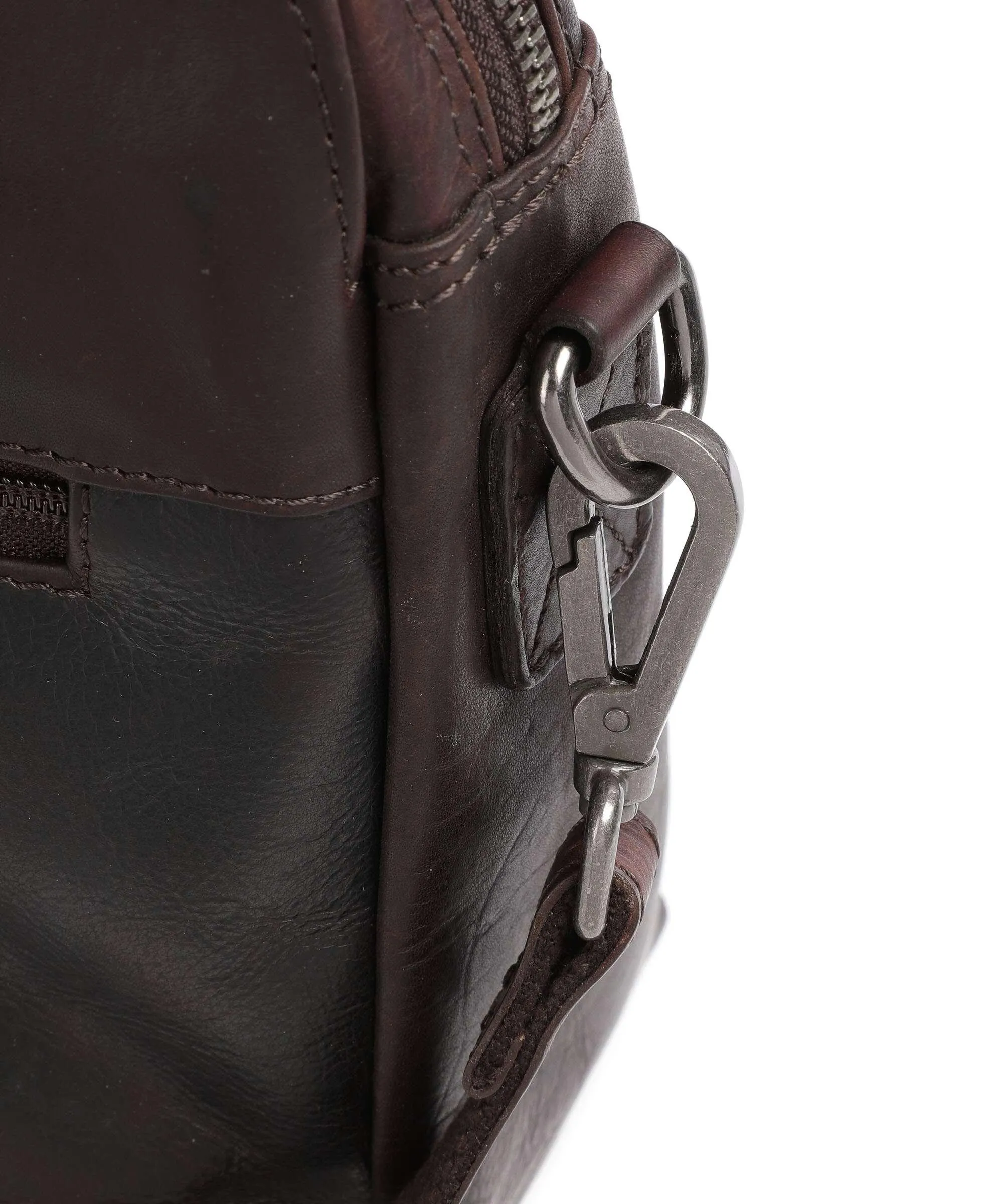  The Chesterfield Brand Cow Wax Pull Up Bergamo Borsa a spalla 13″ pelle di vacchetta pull-up marrone scuro  