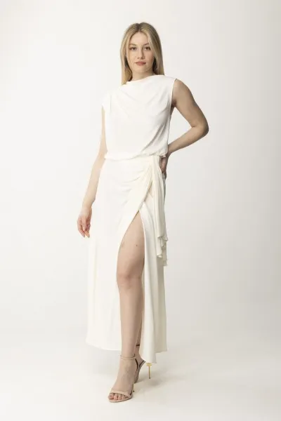 Top con pieghe asimmetrico Maika Ivory